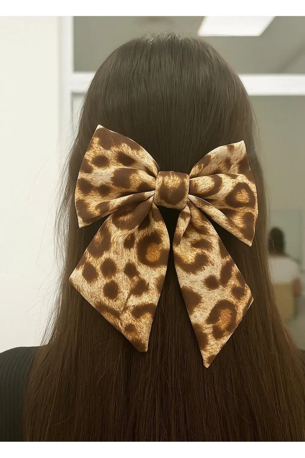 LEOPAR DESENLİ OTOMATİK KLİPSLİ FİYONK TOKA