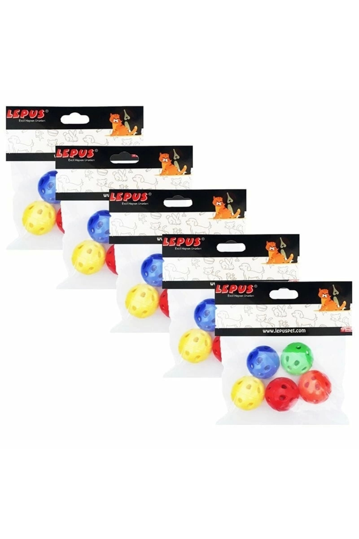 Udmk Store Lepus Zilli Yuvarlak Desenli Top Kedi Oyuncağı 25 Adet