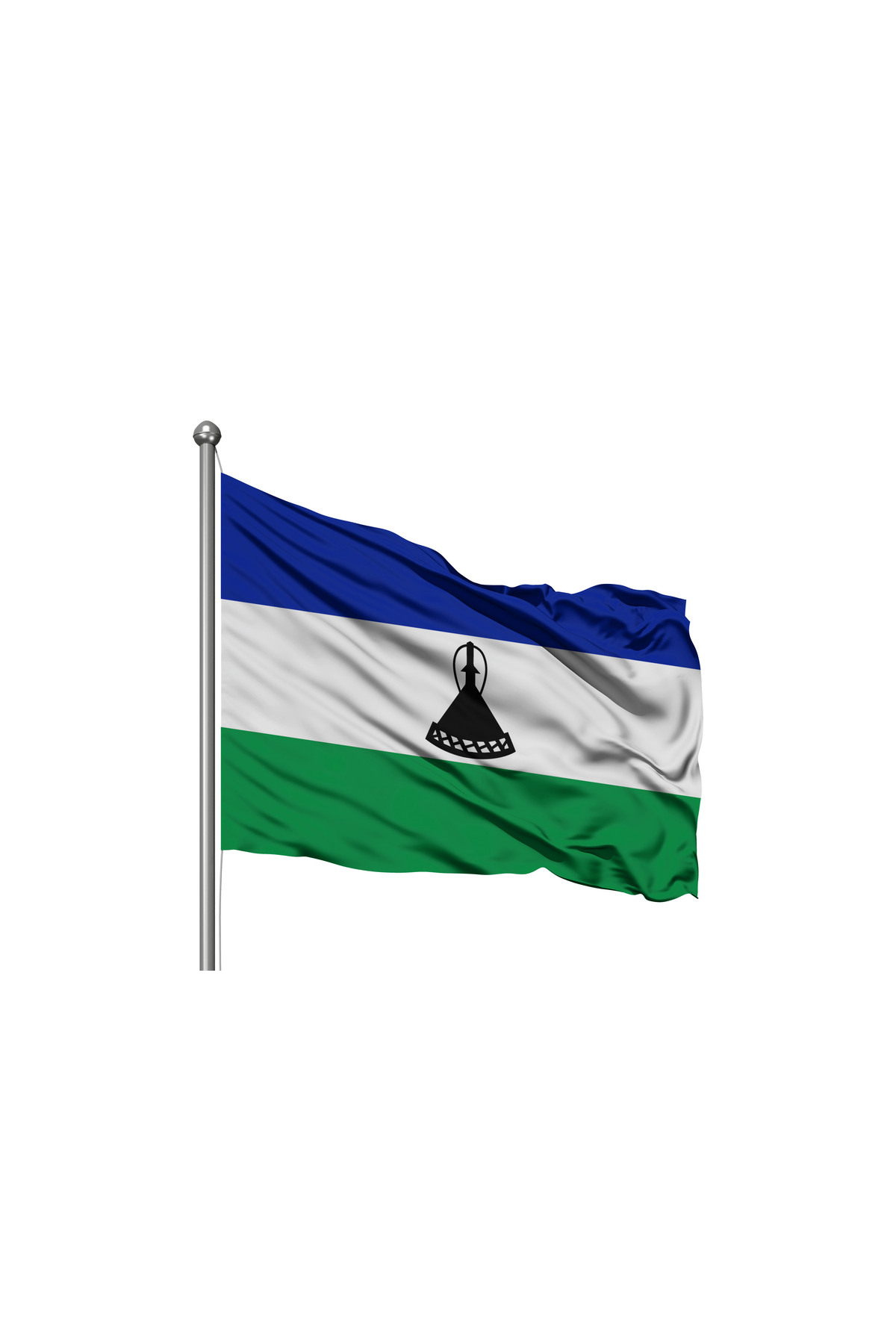 Lesotho Devleti Bayrağı - Premium Raşel Kumaş 100x150cm