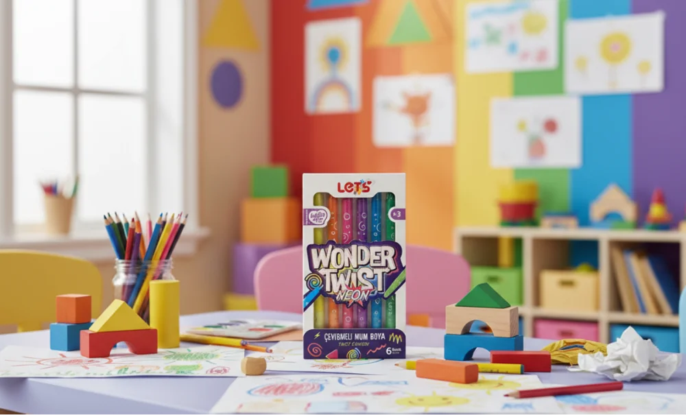 Lets 6 Renk Wonder Twist Neon Çevirmeli Mum Boya Y Lets 6 Renk Wonder Twist Neon Çevirmeli Mum Boya Y