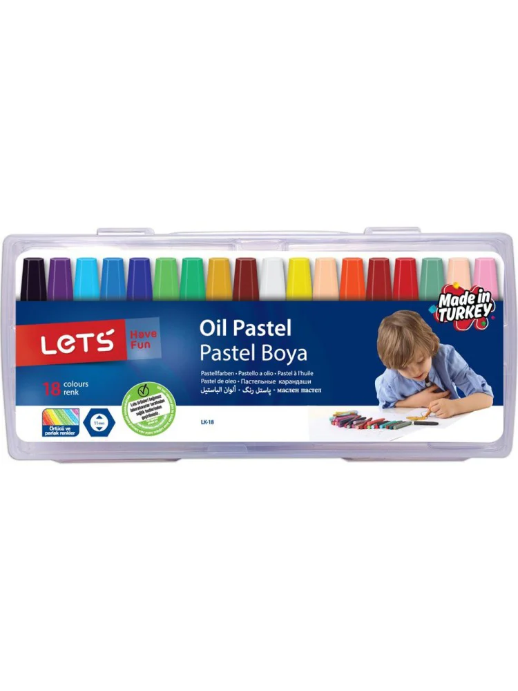 Lets Pastel Boya 18 Renk Plastik Çantalı