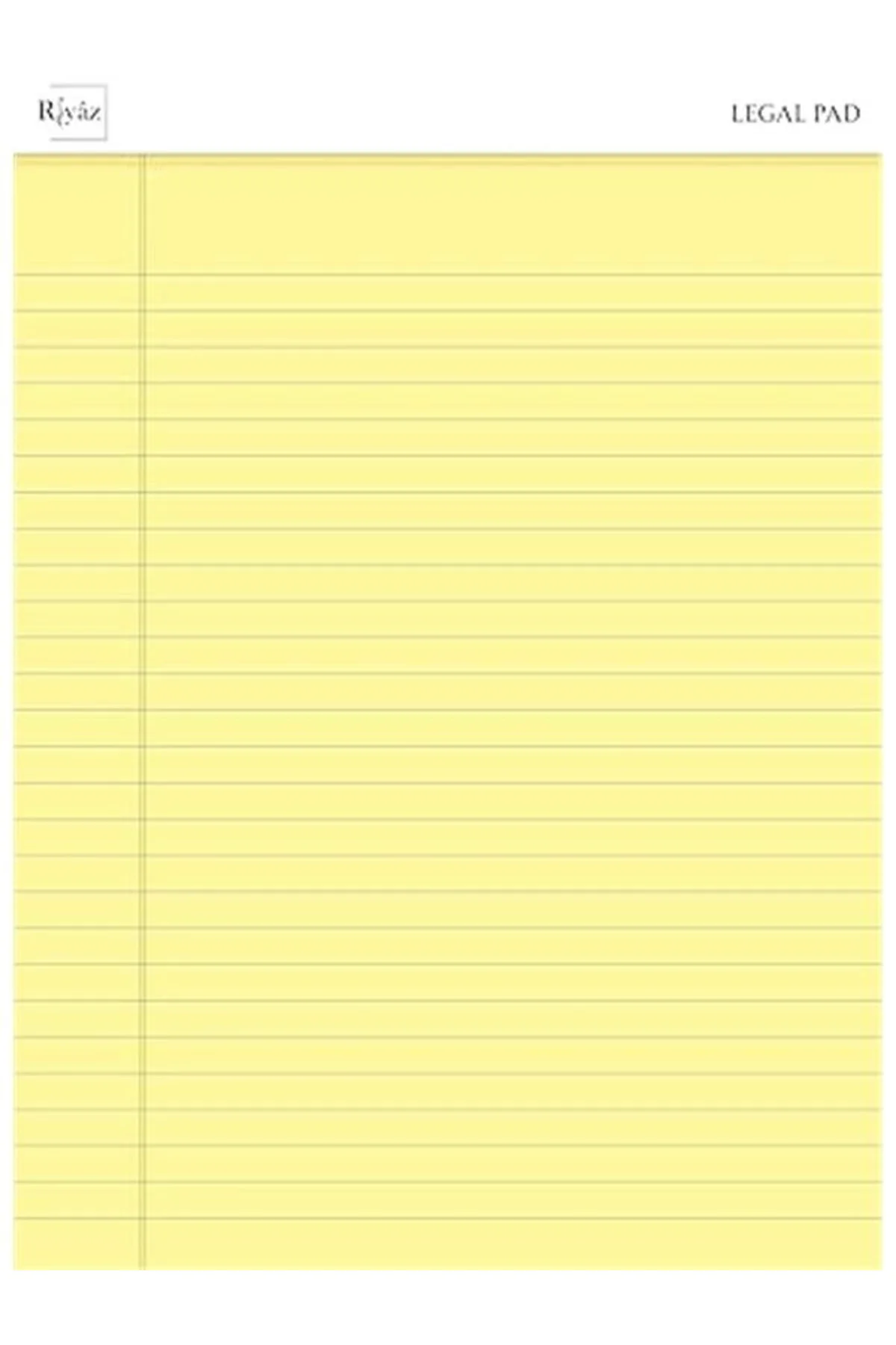 Letter Boyut (216 x 297mm), Sarı renkli Legal Pad, Notluk, Notepa