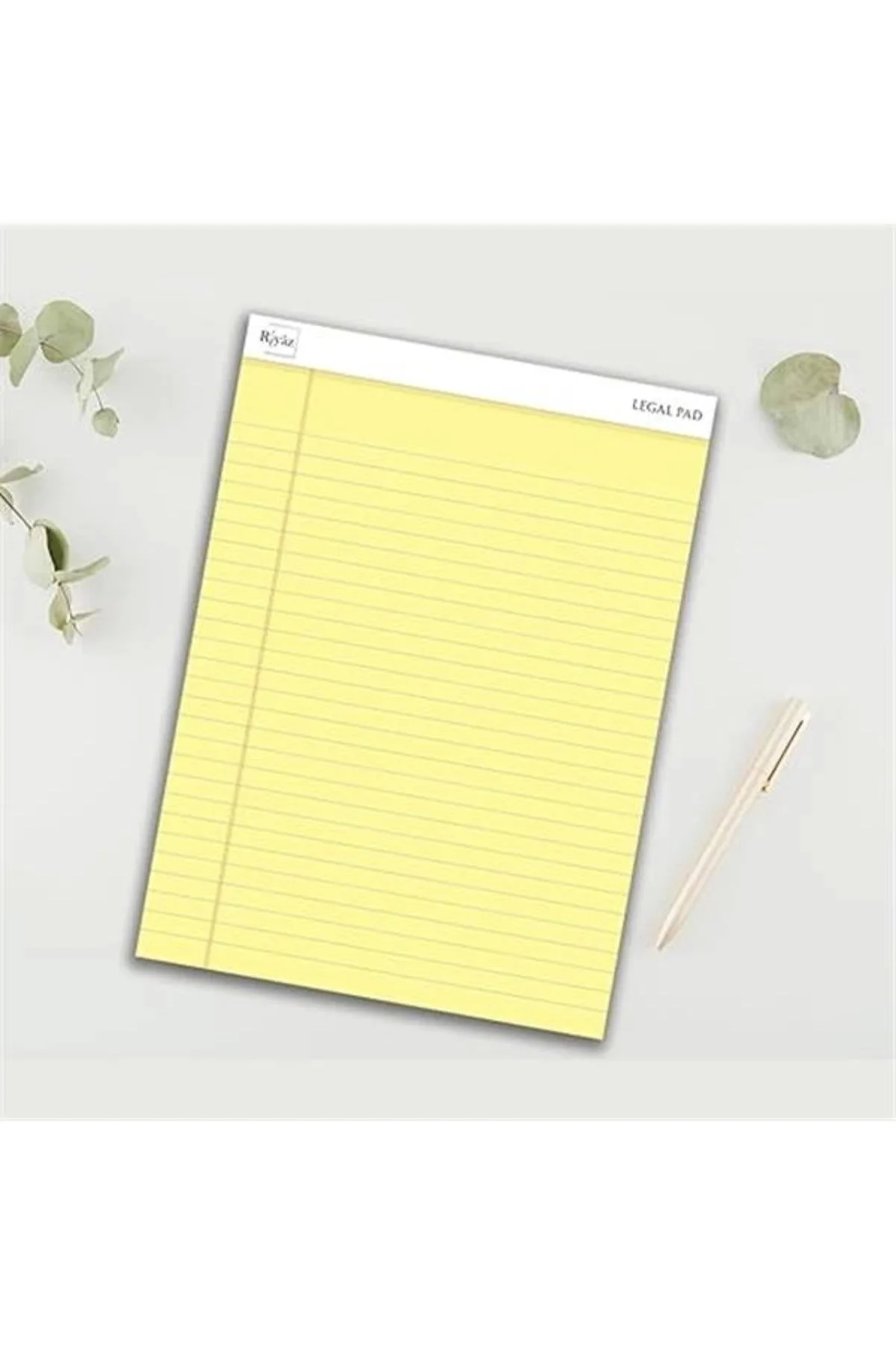 Letter Boyut (216 x 297mm), Sarı renkli Legal Pad, Notluk, Notepa