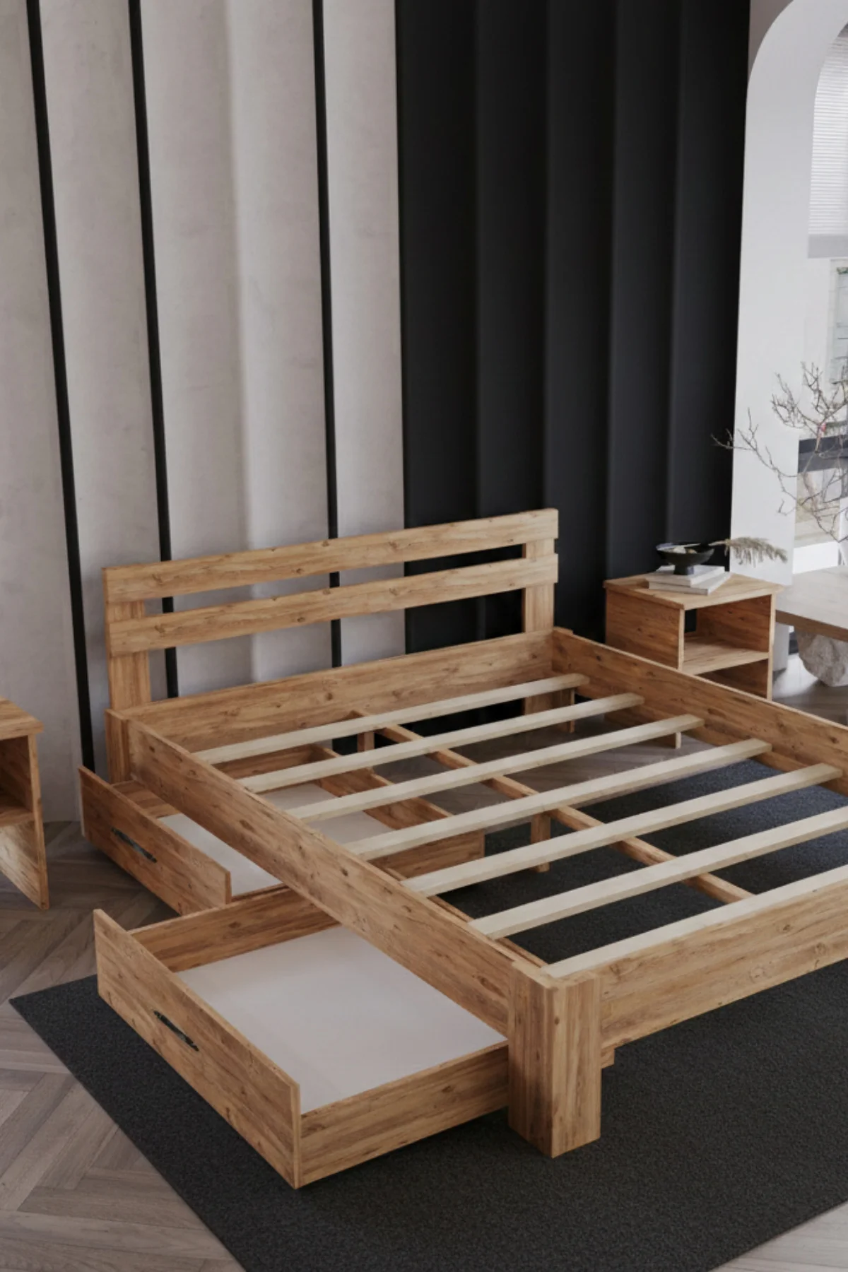 Letto 2 Çekmeceli Modern Karyola - 1. Sınıf MDF Fonksiyonel Çekmeceli Depolama Alanlı Karyola Letto 2 Çekmeceli Modern Karyola - 1. Sınıf MDF Fonksiyonel Çekmeceli Depolama Alanlı Karyola Fiyatı, Yorumları ve Özellikleri