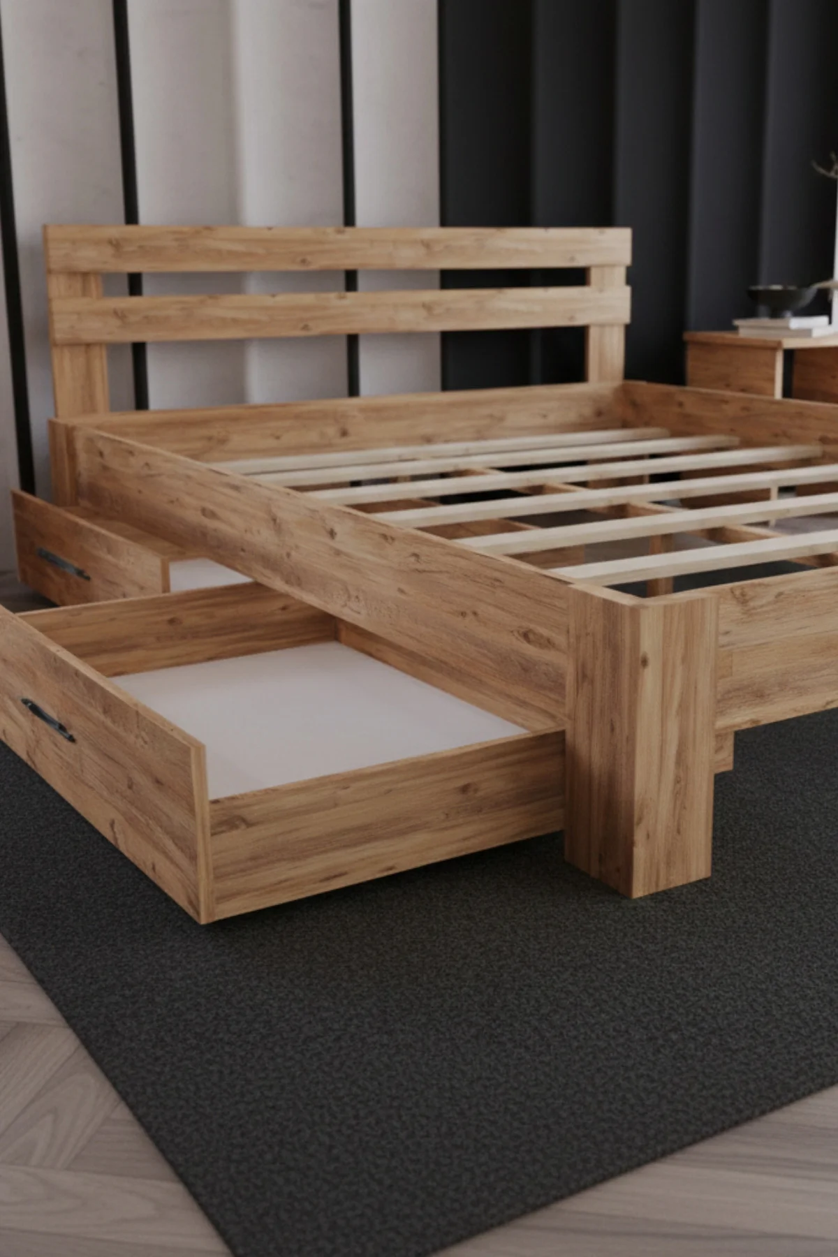 Letto 2 Çekmeceli Modern Karyola - 1. Sınıf MDF Fonksiyonel Çekmeceli Depolama Alanlı Karyola Letto 2 Çekmeceli Modern Karyola - 1. Sınıf MDF Fonksiyonel Çekmeceli Depolama Alanlı Karyola Fiyatı, Yorumları ve Özellikleri