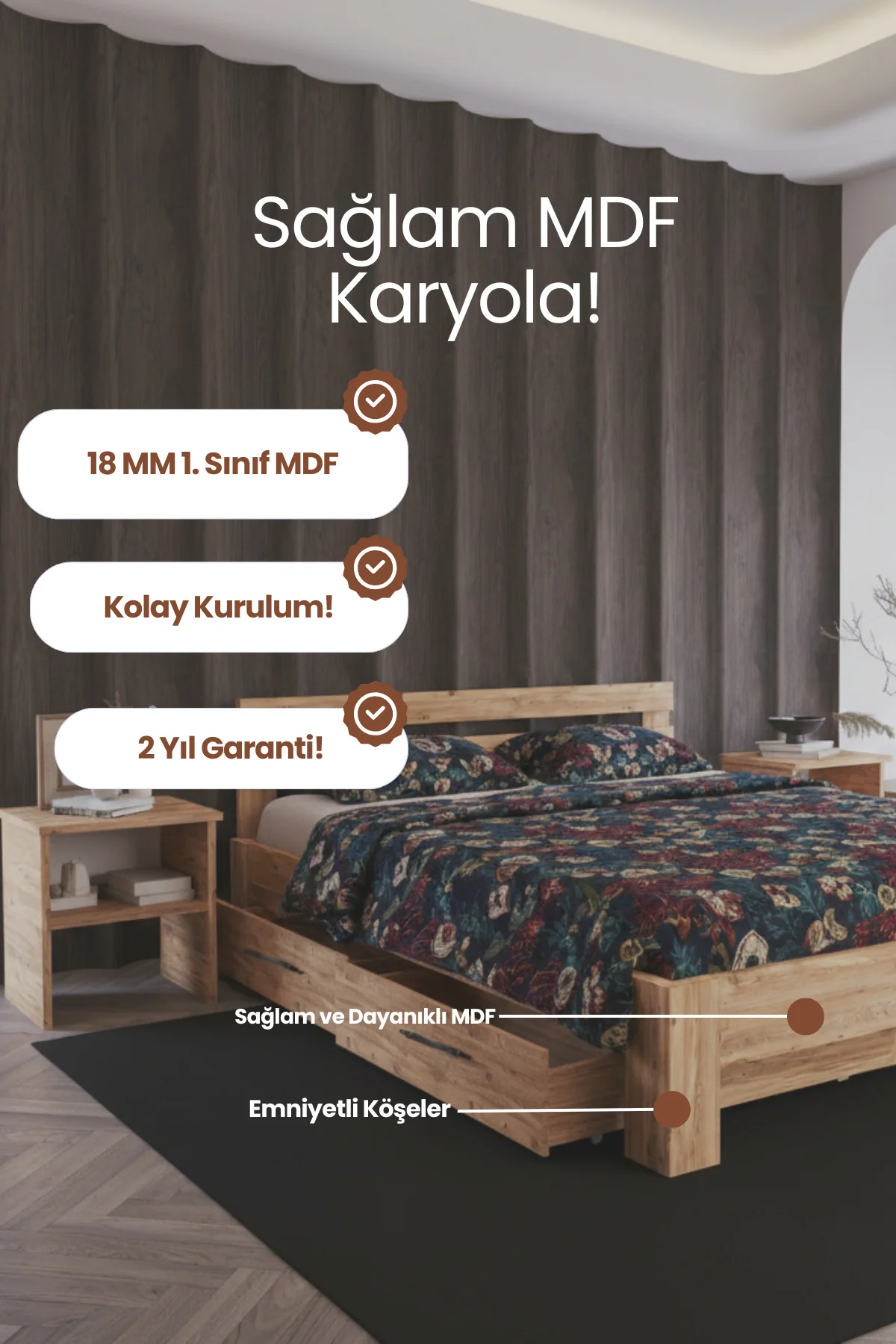 Letto 4 Çekmeceli Modern Karyola - 1. Sınıf 18 mm MDF ve Tekerlekli Geniş Depolama Alanlı Karyola Letto 4 Çekmeceli Modern Karyola - 1. Sınıf 18 mm MDF ve Tekerlekli Geniş Depolama Alanlı Karyola Fiyatı, Yorumları ve Özellikleri