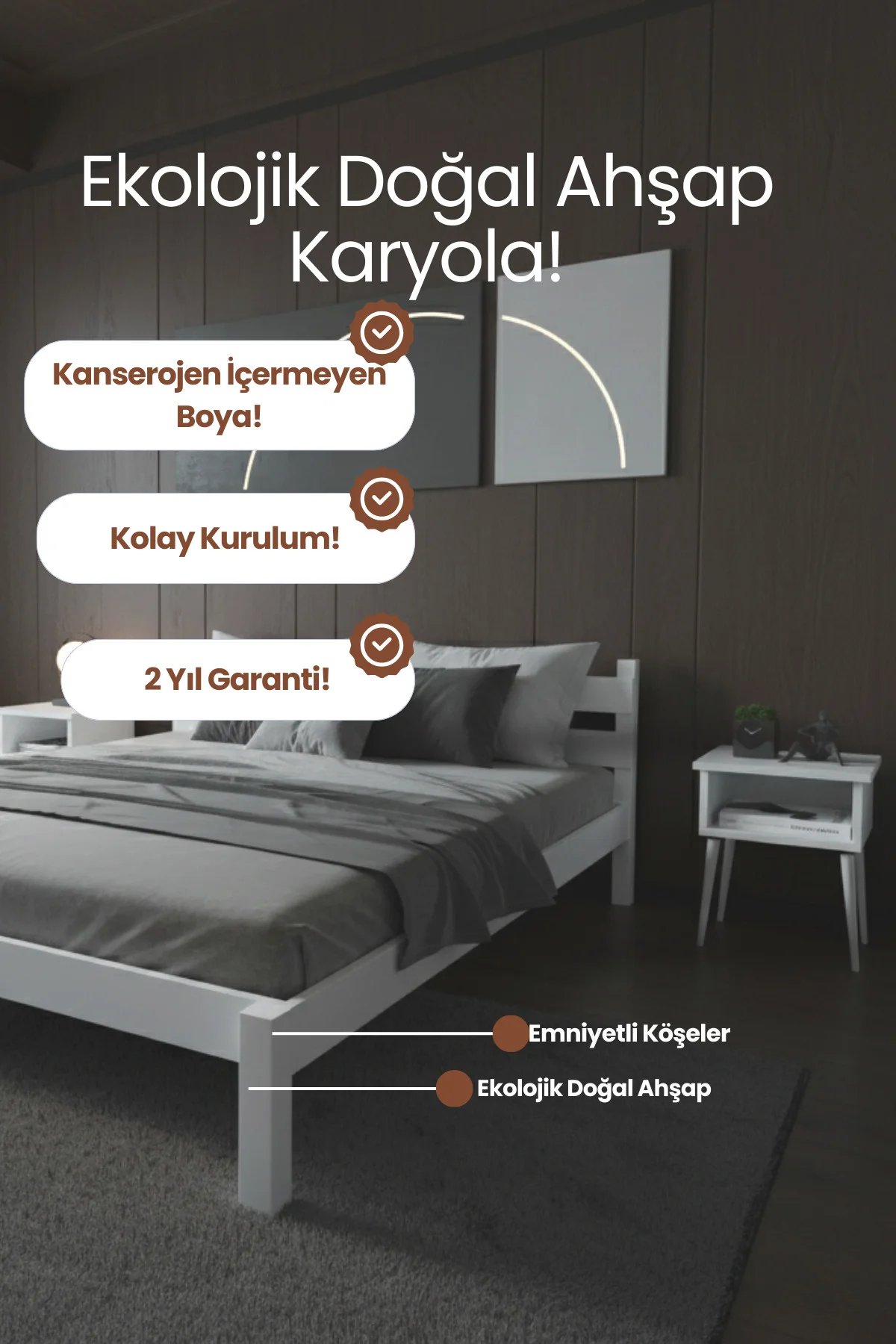 Letto Masif Ahşap Karyola - Ekolojik Rus Çamı Sağlam ve Modern Karyola Fiyatı, Yorumları ve Özellikleri