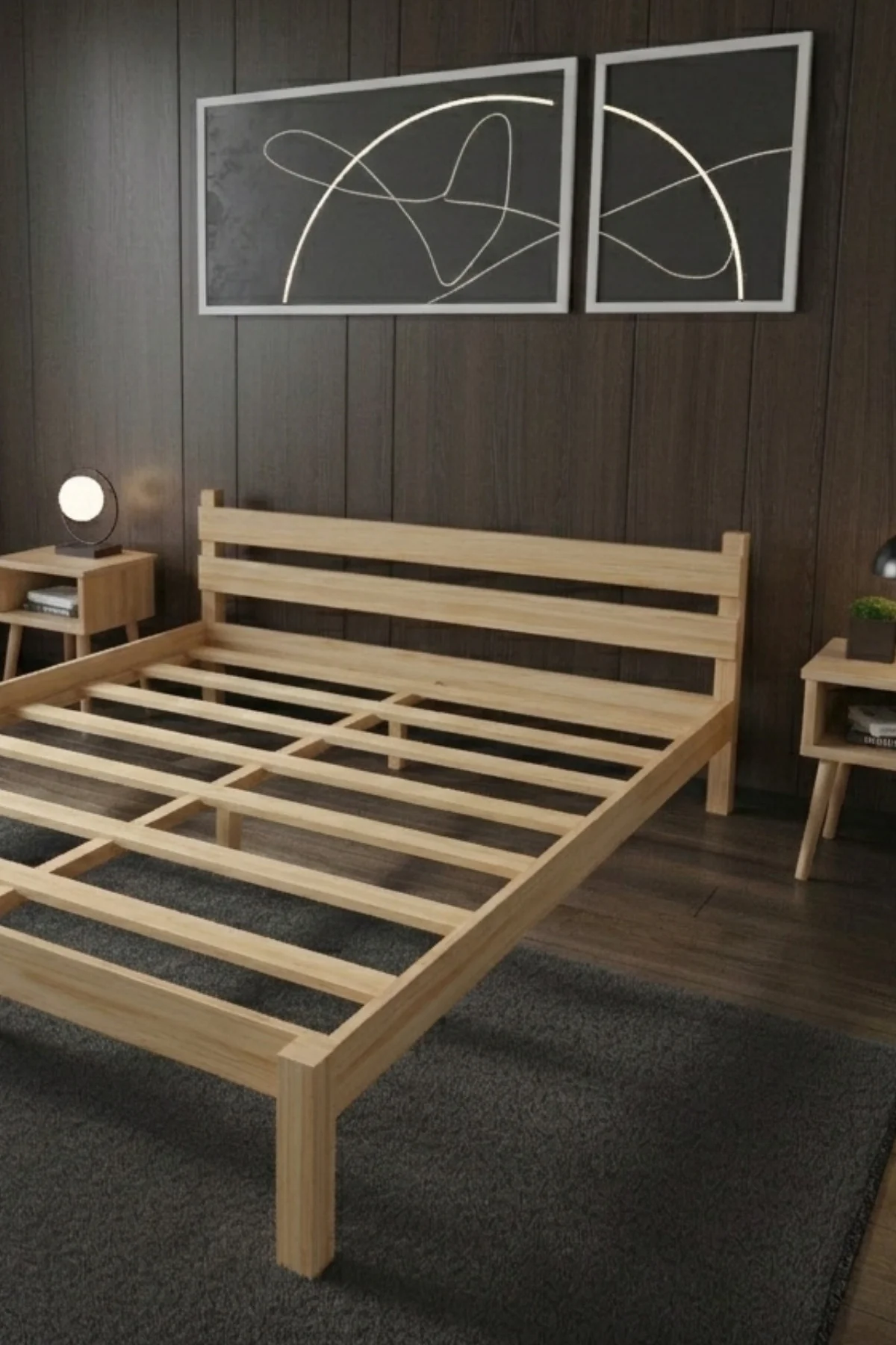Letto Masif Çam Karyola ve İki Adet Komodin Seti- Masif Ahşap Modern Takım Fiyatı, Yorumları ve Özellikleri