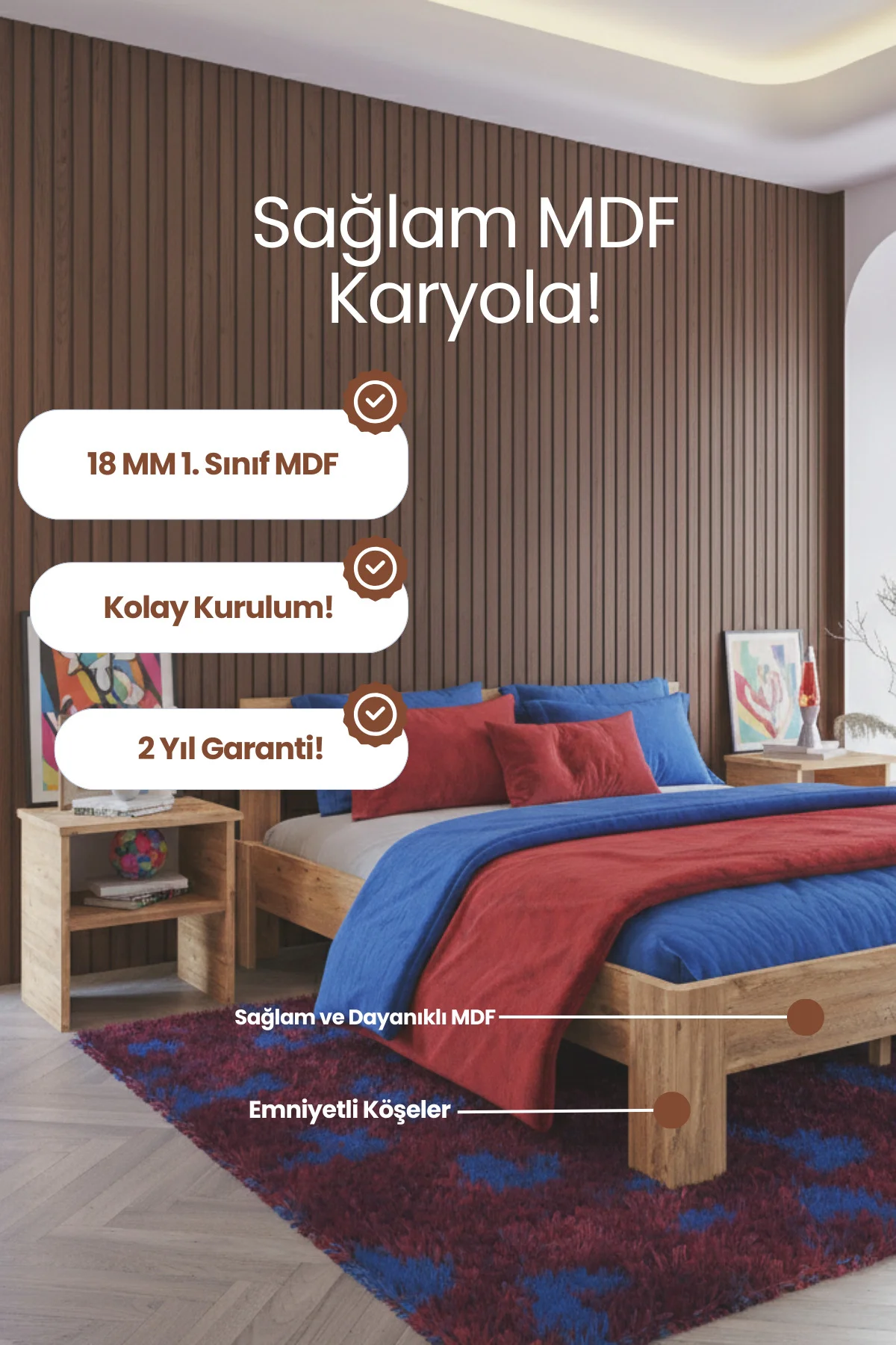 Letto MDF Modern Karyola - 1. Sınıf 18 mm MDF Tasarım Masif Görünümlü Sağlam Karyola Letto MDF Modern Karyola - 1. Sınıf 18 mm MDF Tasarım Masif Görünümlü Sağlam Karyola Fiyatı, Yorumları ve Özellikleri