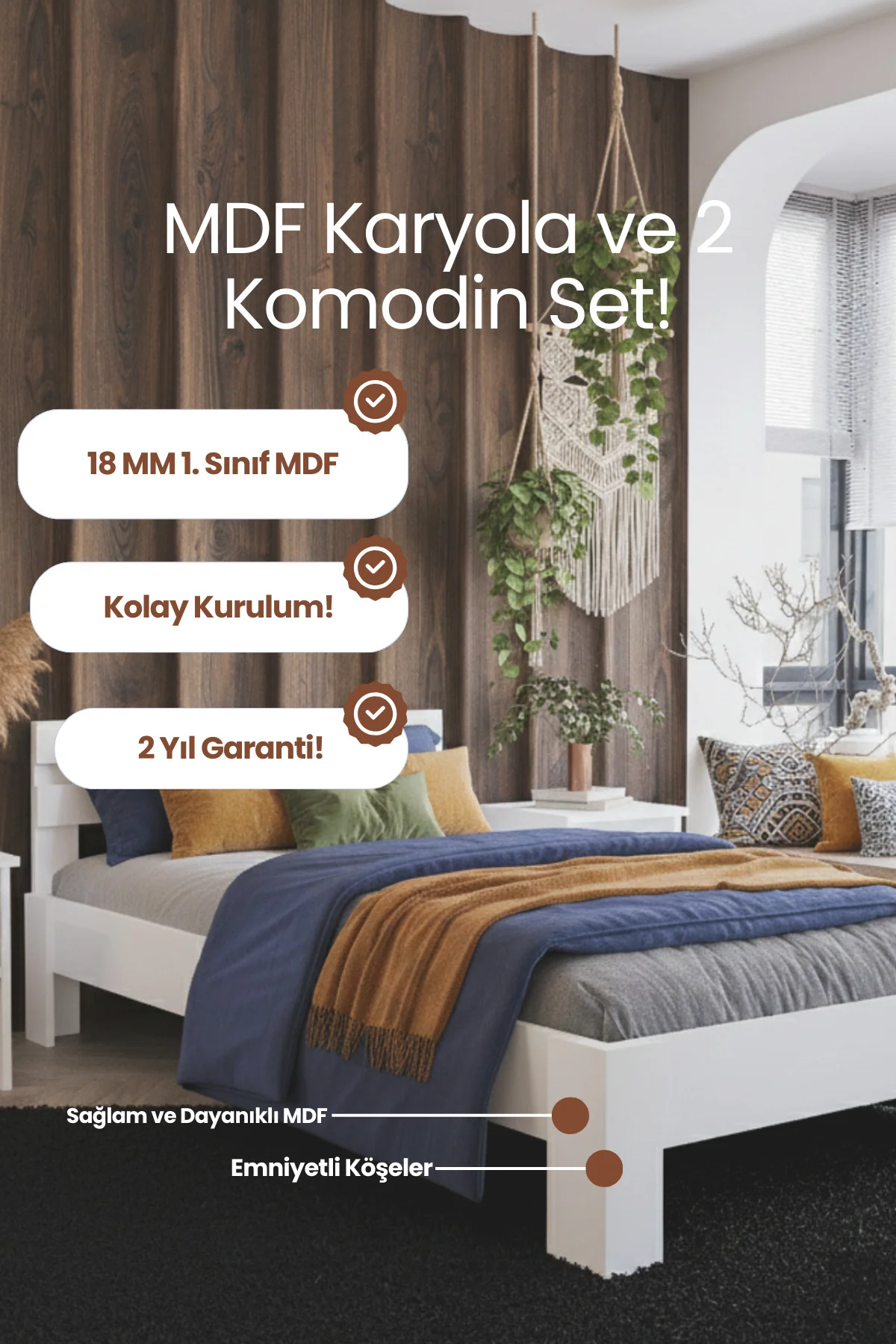 Letto Modern Tek Kişilik MDF Karyola ve 2’li Komodin Set - 1. Sınıf 18 mm MDF Şık Yatak Odası Takımı Letto Modern Tek Kişilik MDF Karyola ve 2’li Komodin Set - 1. Sınıf 18 mm MDF Şık Yatak Odası Takımı Fiyatı, Yorumları ve Özellikleri