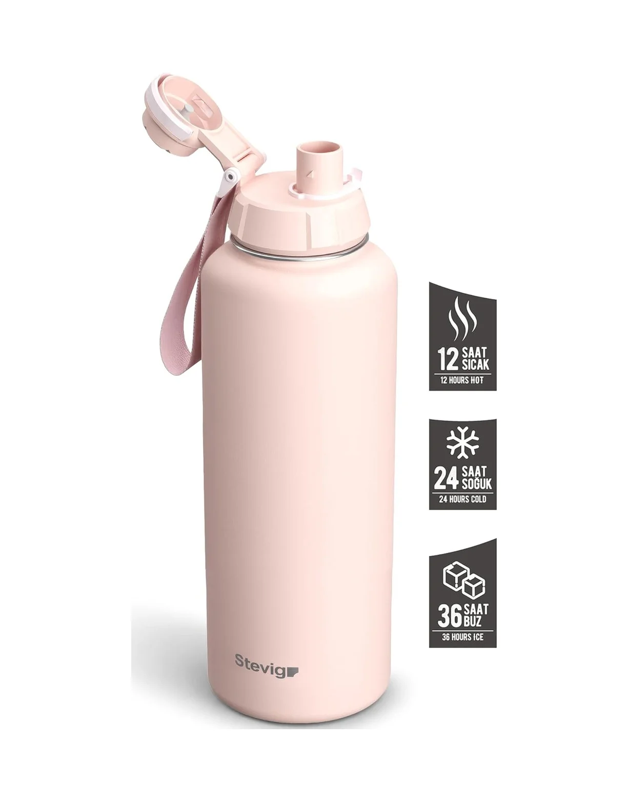 Lexroo 1 Hand Leak-proof Sızdırmaz Çelik Termos 1500 Ml Icy Pink St-255 Lexroo 1 Hand Leak-proof Sızdırmaz Çelik Termos 1500 Ml Icy Pink St-255
