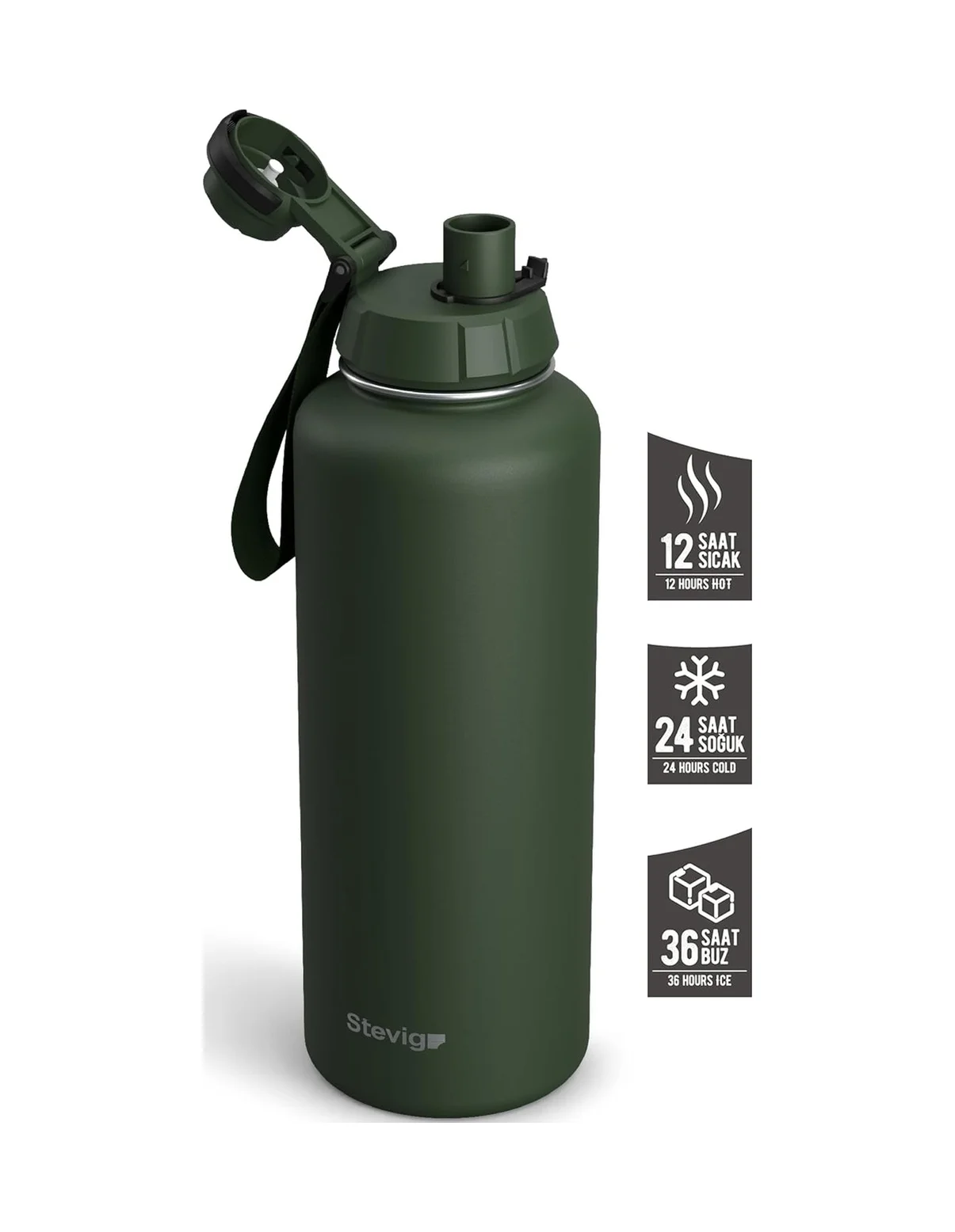 Lexroo 1 Hand Leak-proof Sızdırmaz Çelik Termos 1500 Mililitre Green St-252 Lexroo 1 Hand Leak-proof Sızdırmaz Çelik Termos 1500 Mililitre Green St-252