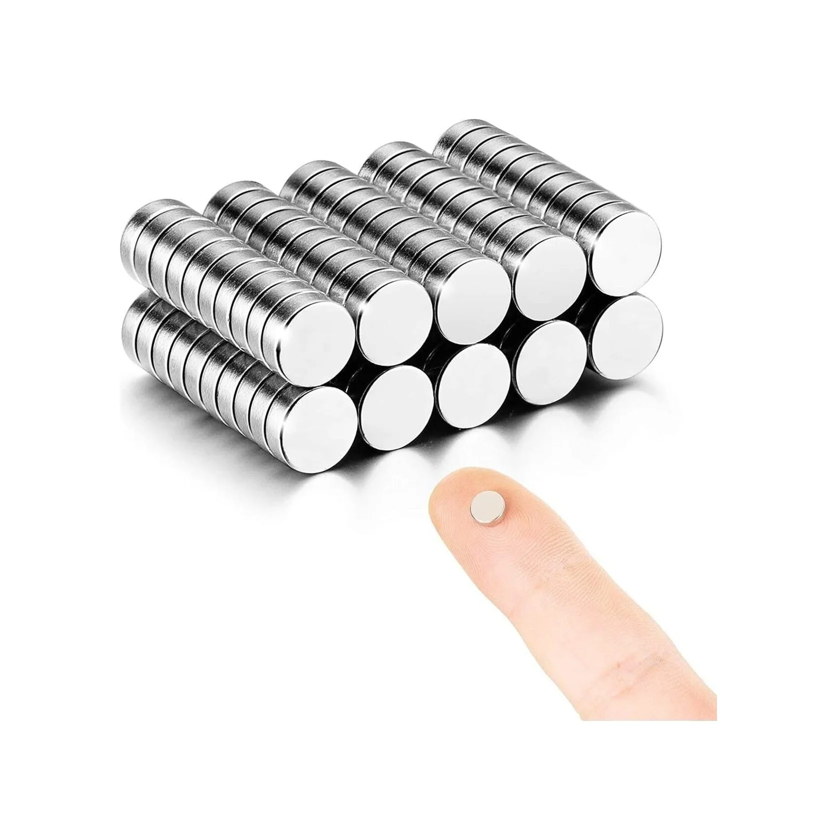 Lexroo 100 Adet Çap 6mm X Kalınlık 1mm Yuvarlak Süper Güçlü Neodyum Mıknatıs - Görsel 2