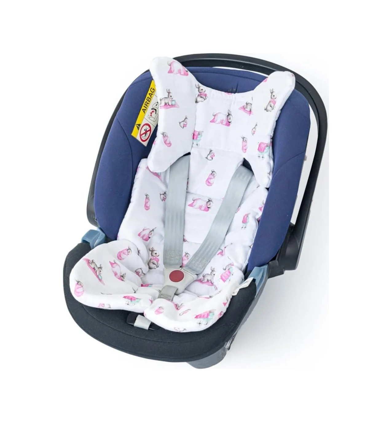 Lexroo %100 Pamuk Bébé Lapin Rose Kız Bebek Puset Ve Oto Koltuk Minderi Mınder1019 - Görsel 2