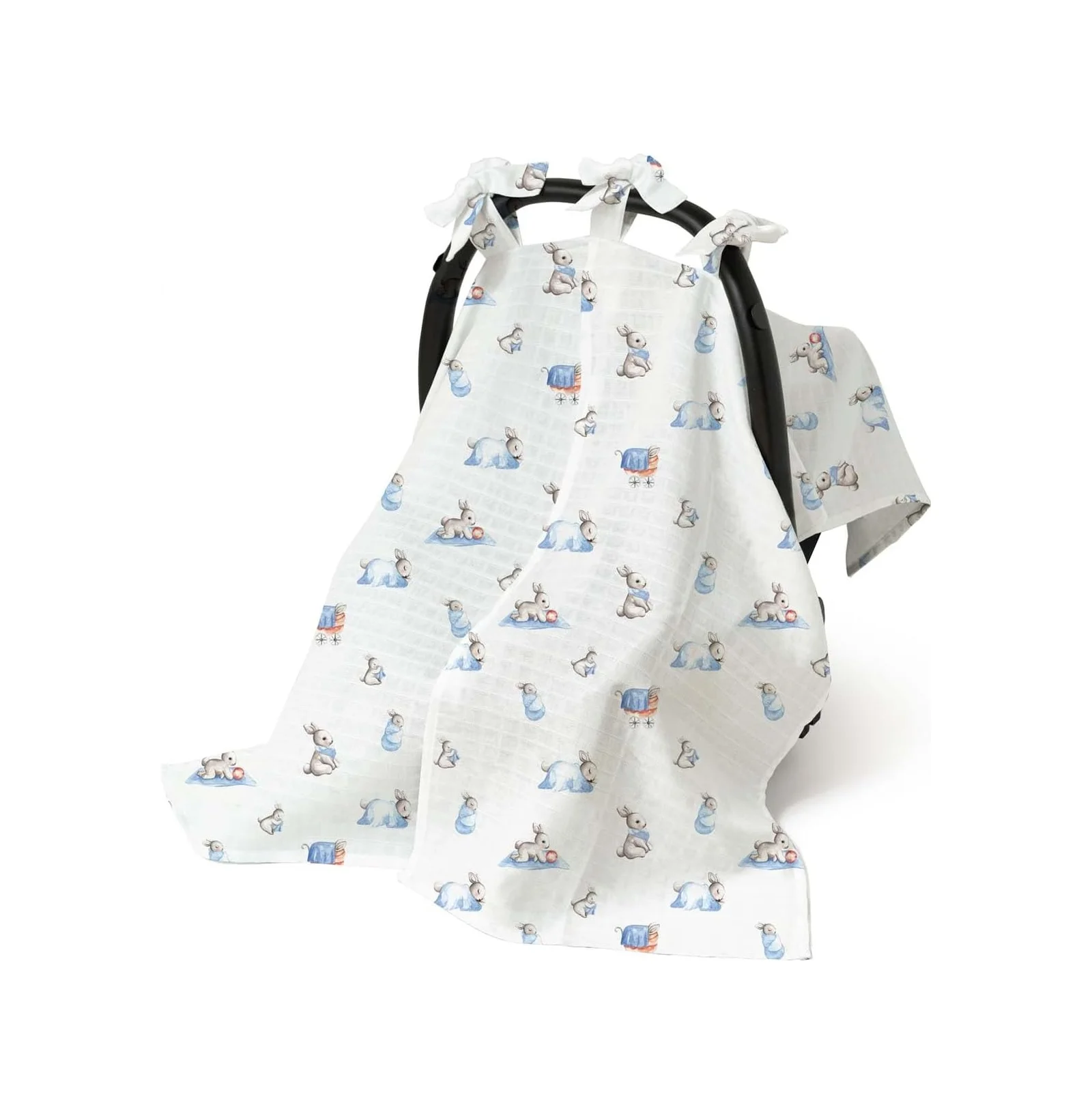 Lexroo % 100 Pamuk Müslin Puset Örtüsü - Bébé Lapin Puset1018 Lexroo % 100 Pamuk Müslin Puset Örtüsü - Bébé Lapin Puset1018 - Görsel 2