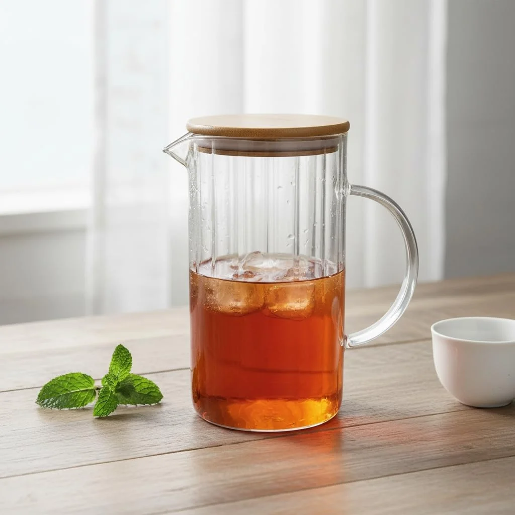 Lexroo 1000 Ml Bambu Kapaklı Borosilikat Cam Yağlık Ve Sürahi Lexroo 1000 Ml Bambu Kapaklı Borosilikat Cam Yağlık Ve Sürahi