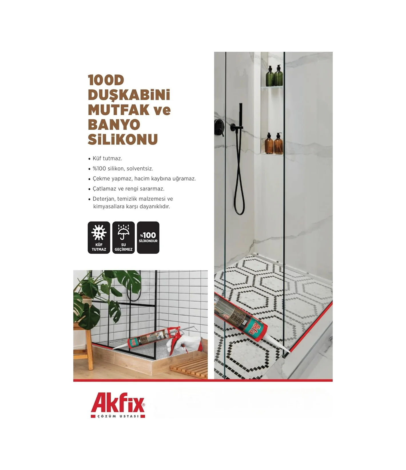 Lexroo 100d Duşkabini, Mutfak Ve Banyo Silikonu, Şeffaf,%100 Silikon, Hızlı Kuruyan, Küf Tutmaz Lexroo 100d Duşkabini, Mutfak Ve Banyo Silikonu, Şeffaf,%100 Silikon, Hızlı Kuruyan, Küf Tutmaz