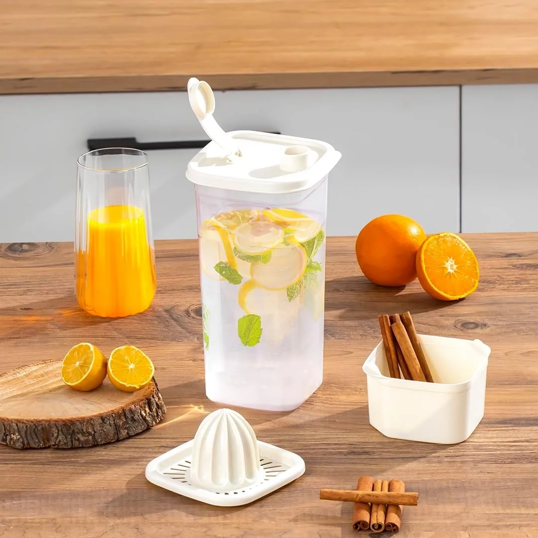 Lexroo 1110 Sızdırmaz Kapaklı Detoks Sürahi - Matara & Limonluk, Şerbetlik, Suluk Şeffaf Beyaz 2 L Lexroo 1110 Sızdırmaz Kapaklı Detoks Sürahi - Matara & Limonluk, Şerbetlik, Suluk Şeffaf Beyaz 2 L