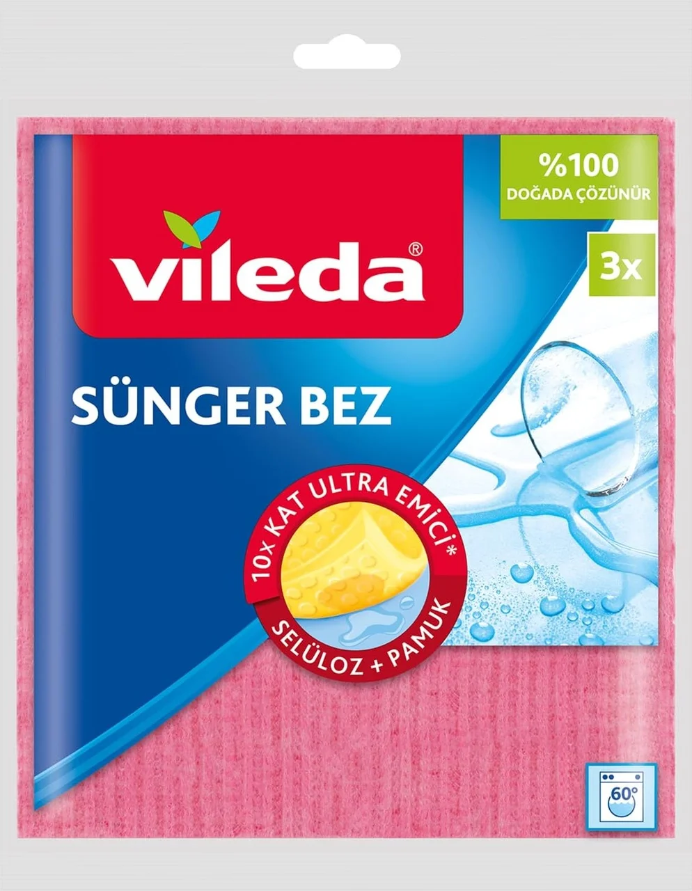 Lexroo 141161 Sünger Bez, Ekstra Dayanıklı, Çok Amaçlı, 3'lü Paket Çok Renkli Lexroo 141161 Sünger Bez, Ekstra Dayanıklı, Çok Amaçlı, 3'lü Paket Çok Renkli