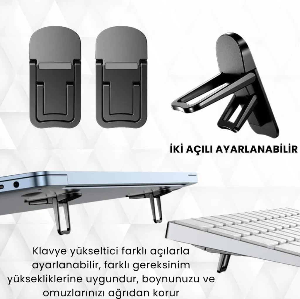 Lexroo 2 Adet Yapışkanlı Katlanılabilir 2 Kademe Yükseklik Ayarlı Laptop Standı Laptop Stand Ayağı Lexroo 2 Adet Yapışkanlı Katlanılabilir 2 Kademe Yükseklik Ayarlı Laptop Standı Laptop Stand Ayağı