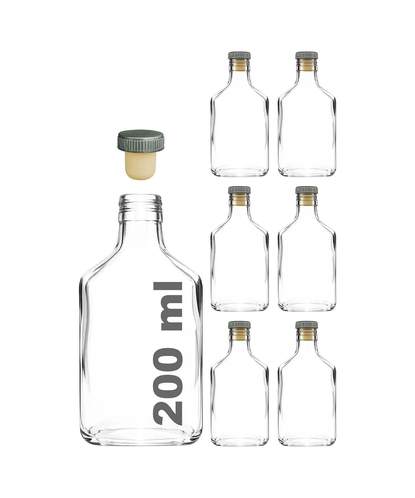 Lexroo 200 Ml Yassı Şeffaf Cold Brew Şişesi Kapaklı 200 Cc Soğuk Kahve Cam Şişe 6 Adet Gri Lexroo 200 Ml Yassı Şeffaf Cold Brew Şişesi Kapaklı 200 Cc Soğuk Kahve Cam Şişe 6 Adet Gri