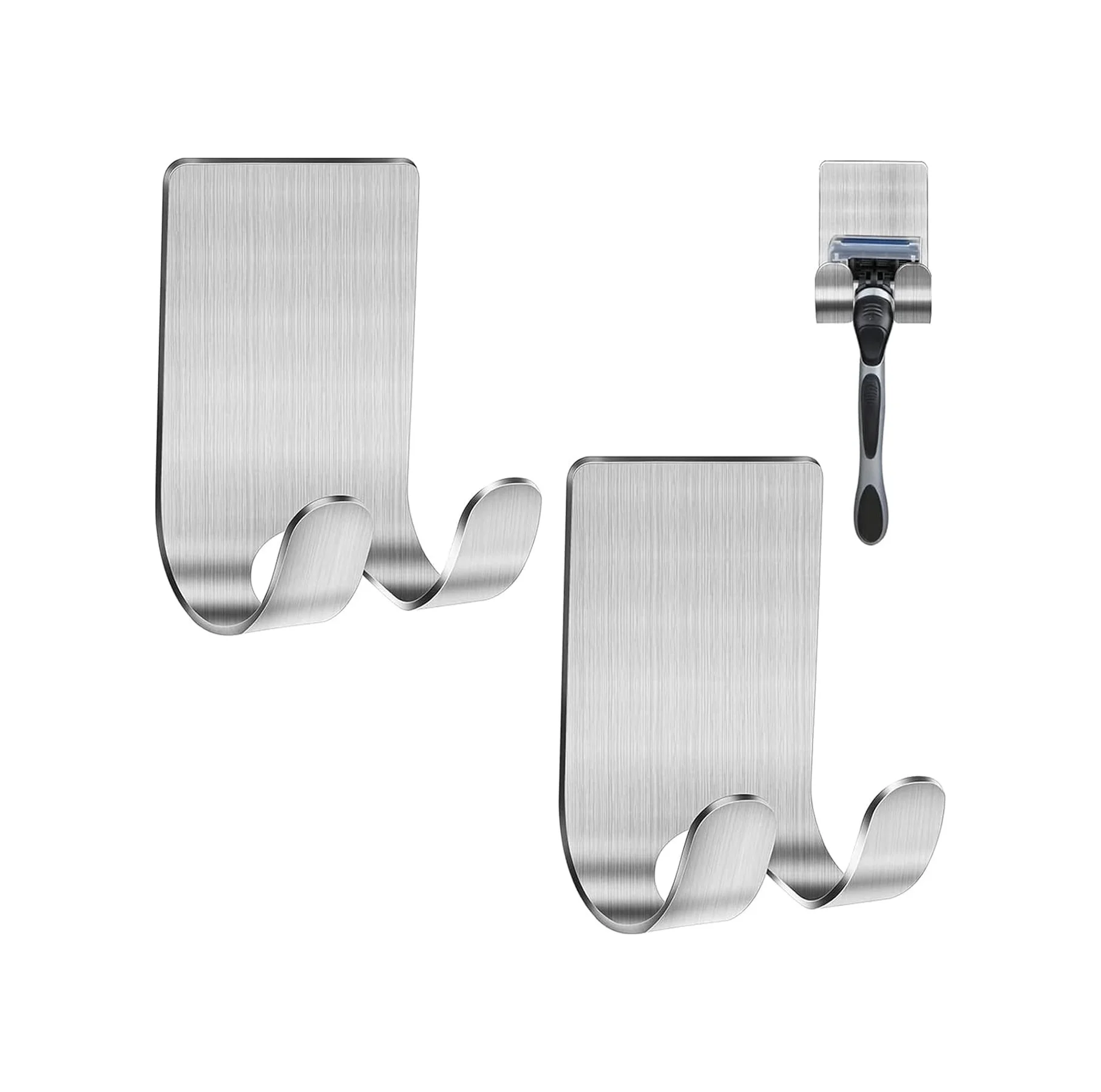 Lexroo 2'li Paslanmaz Çelik Metal Banyo Jilet Ve Traş Bıçağı Tutucu, Kendinden Yapışkanlı Lexroo 2'li Paslanmaz Çelik Metal Banyo Jilet Ve Traş Bıçağı Tutucu, Kendinden Yapışkanlı