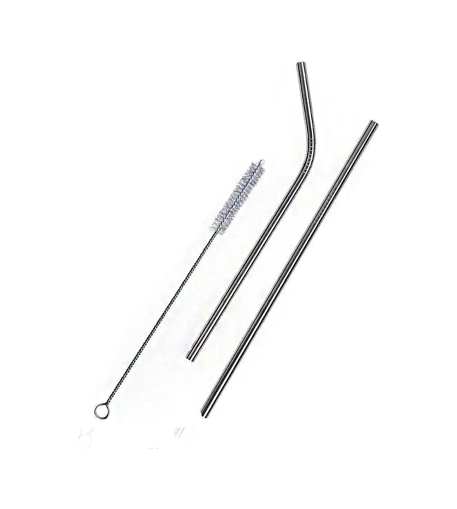 Lexroo 2'li Paslanmaz Çelik Pipet, Temizleme Fırçası, Metal Pipet Lexroo 2'li Paslanmaz Çelik Pipet, Temizleme Fırçası, Metal Pipet