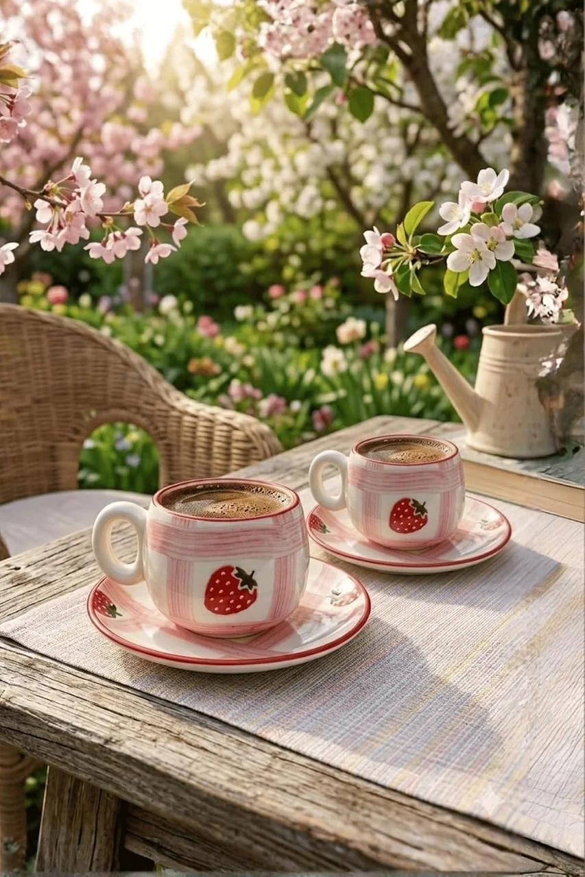 Lexroo 2'li Seramik Türk Kahvesi Fincan Takımı Çilek Serisi 90 Ml Mıt1329 Çok Renkli Lexroo 2'li Seramik Türk Kahvesi Fincan Takımı Çilek Serisi 90 Ml Mıt1329 Çok Renkli