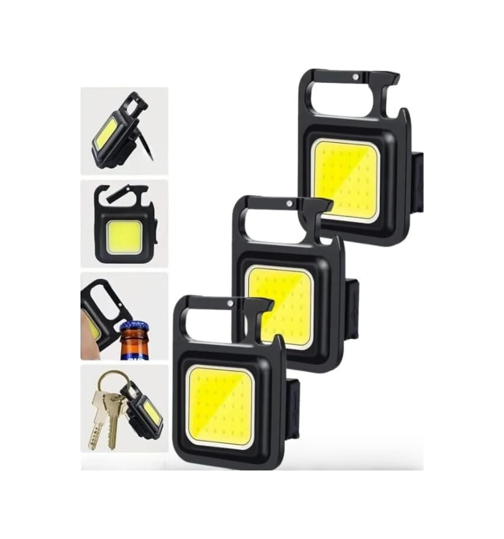 Lexroo 3 Adet Led Anahtarlıklı Metal Kasa El Feneri Şişe Açacağı Usb Li Şarj Edilebilir Cep Boy Cob Çok Renkli Lexroo 3 Adet Led Anahtarlıklı Metal Kasa El Feneri Şişe Açacağı Usb Li Şarj Edilebilir Cep Boy Cob Çok Renkli