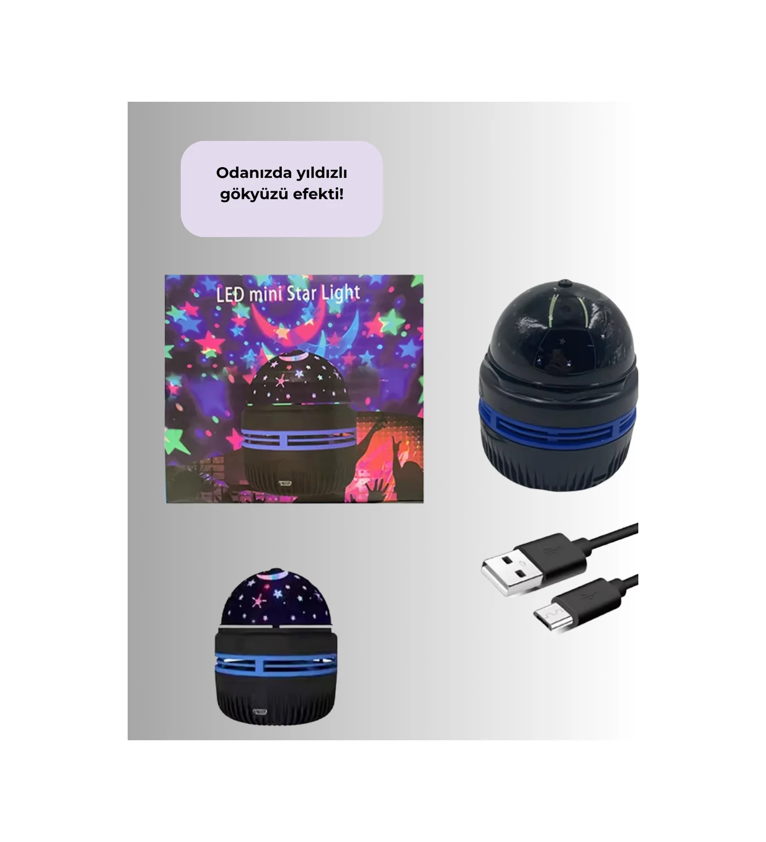 Lexroo 360 Dönen Galaxy Projektörlü Gece Lambası Star Master Yıldızlı Gökyüzü Efekti Çok Renkli Lexroo 360 Dönen Galaxy Projektörlü Gece Lambası Star Master Yıldızlı Gökyüzü Efekti Çok Renkli
