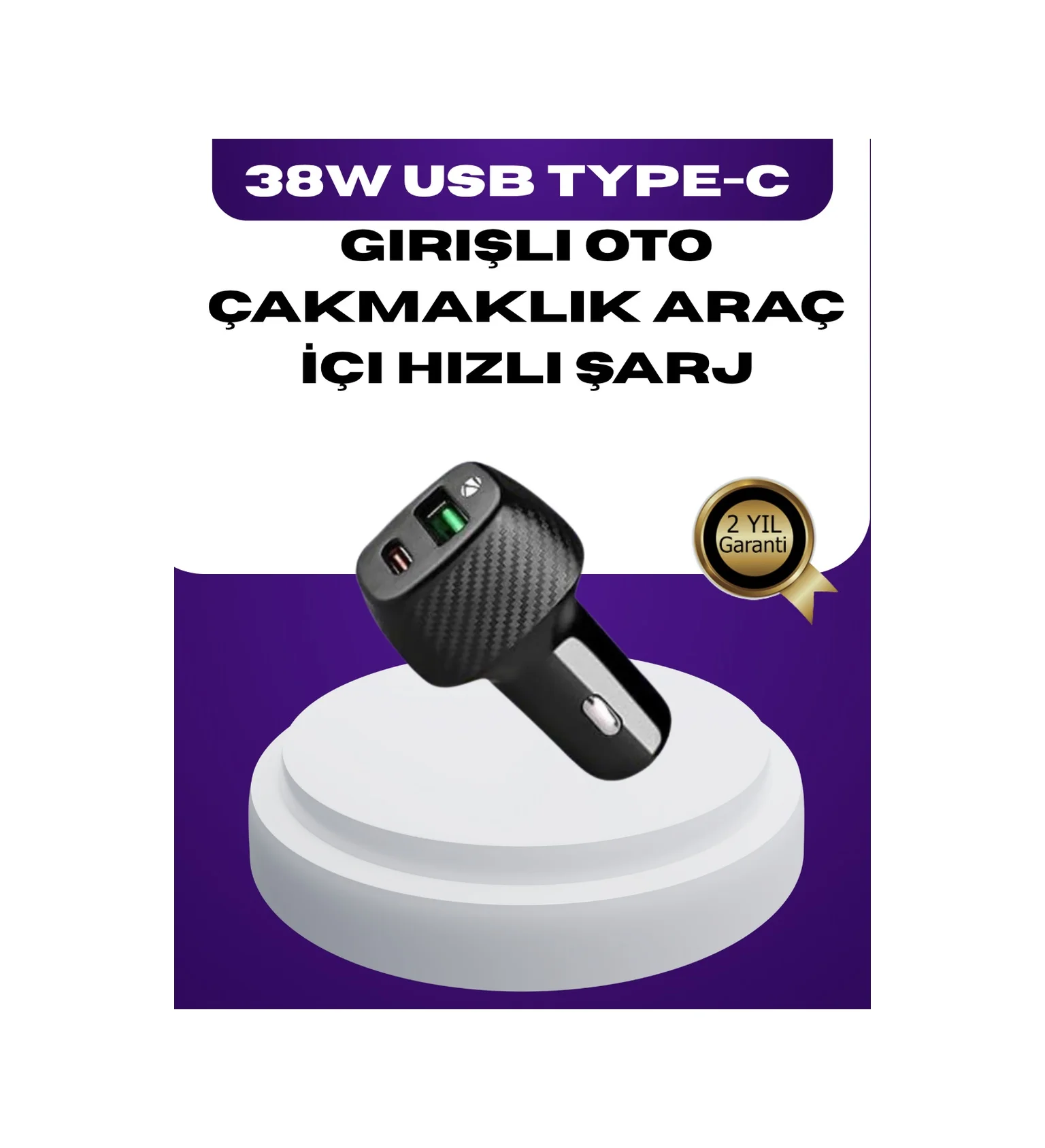 Lexroo 38w Çift Çıkışlı Araç Şarj Cihazı Type-c Ve Usb Pd Destekli Standart Lexroo 38w Çift Çıkışlı Araç Şarj Cihazı Type-c Ve Usb Pd Destekli Standart