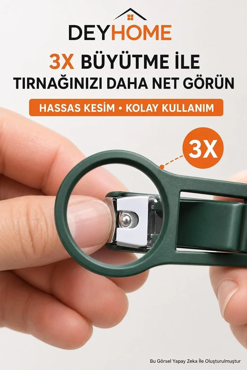 Lexroo 3x Büyüteçli Paslanmaz Çelik Tırnak Makası, Törpülü Ve Sıçrama Önleyici, Rahat Tutuşlu Yeşil Lexroo 3x Büyüteçli Paslanmaz Çelik Tırnak Makası, Törpülü Ve Sıçrama Önleyici, Rahat Tutuşlu Yeşil