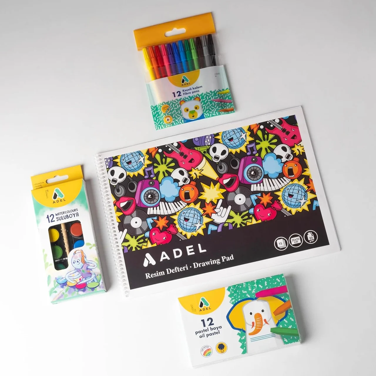 Lexroo 4 Lü Boyama Seti + Resim Defteri 25x35, 12 Renk, Keçeli Kalem, Kuru,pastel Ve Sulu Boya Çok Renkli Lexroo 4 Lü Boyama Seti + Resim Defteri 25x35, 12 Renk, Keçeli Kalem, Kuru,pastel Ve Sulu Boya Çok Renkli