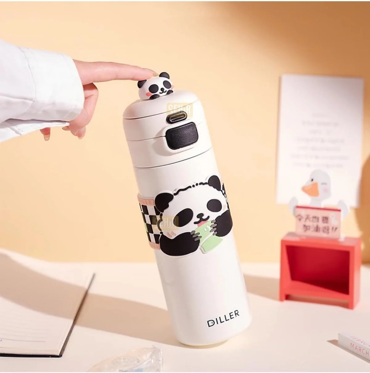 Lexroo 480ml Sevimli Hayvanlar Süslü Pipetli/pipetsiz El Askılı Paslanmaz Çelik Termos Lexroo 480ml Sevimli Hayvanlar Süslü Pipetli/pipetsiz El Askılı Paslanmaz Çelik Termos