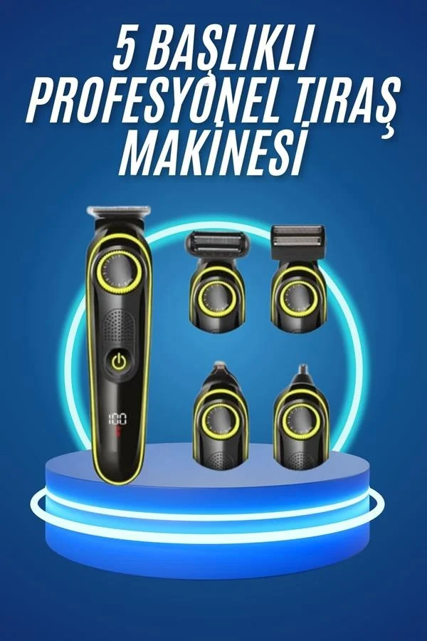 Lexroo 5 Başlıklı Şarjlı Tıraş Makinesi Kablosuz Saç Sakal Burun Tıraşına Uygun Lexroo 5 Başlıklı Şarjlı Tıraş Makinesi Kablosuz Saç Sakal Burun Tıraşına Uygun