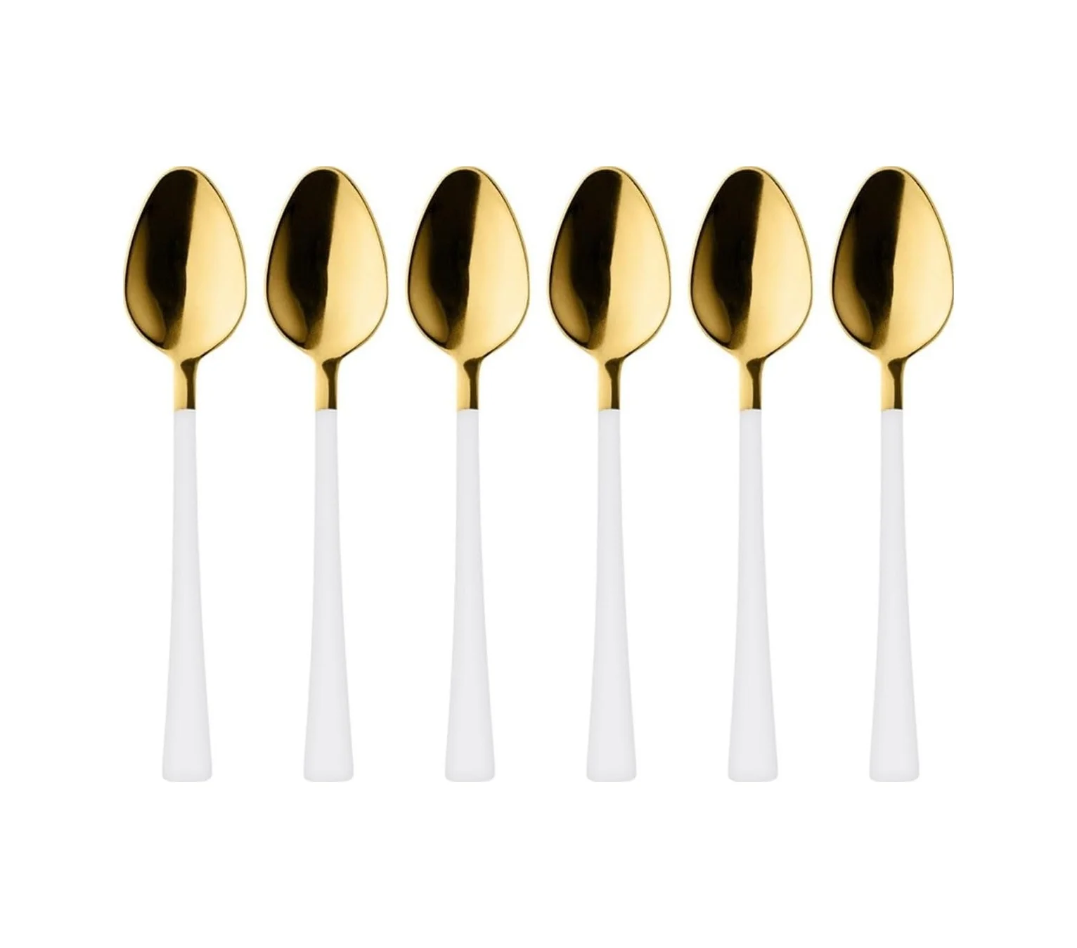 Lexroo 6 Adet Çay Kaşığı Seti, 18/10 Paslanmaz Çelik, Gold Beyaz, 11 Cm, 70 Gr Lexroo 6 Adet Çay Kaşığı Seti, 18/10 Paslanmaz Çelik, Gold Beyaz, 11 Cm, 70 Gr