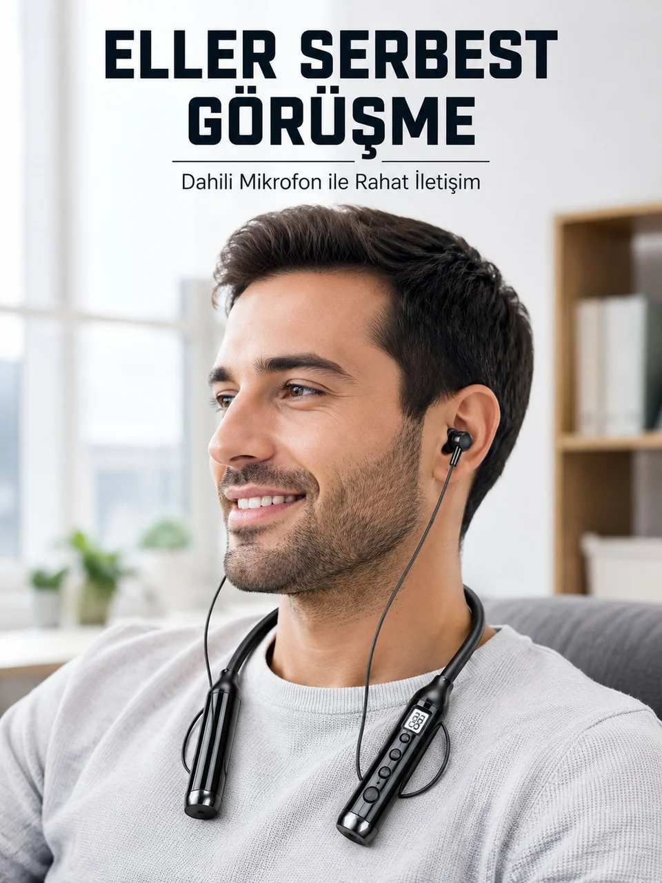 Lexroo 600 Saat Kullanım Süreli Boyun Tipi Bluetooth Kulaklık Mikrofonlu Dijital Göstergeli Lexroo 600 Saat Kullanım Süreli Boyun Tipi Bluetooth Kulaklık Mikrofonlu Dijital Göstergeli