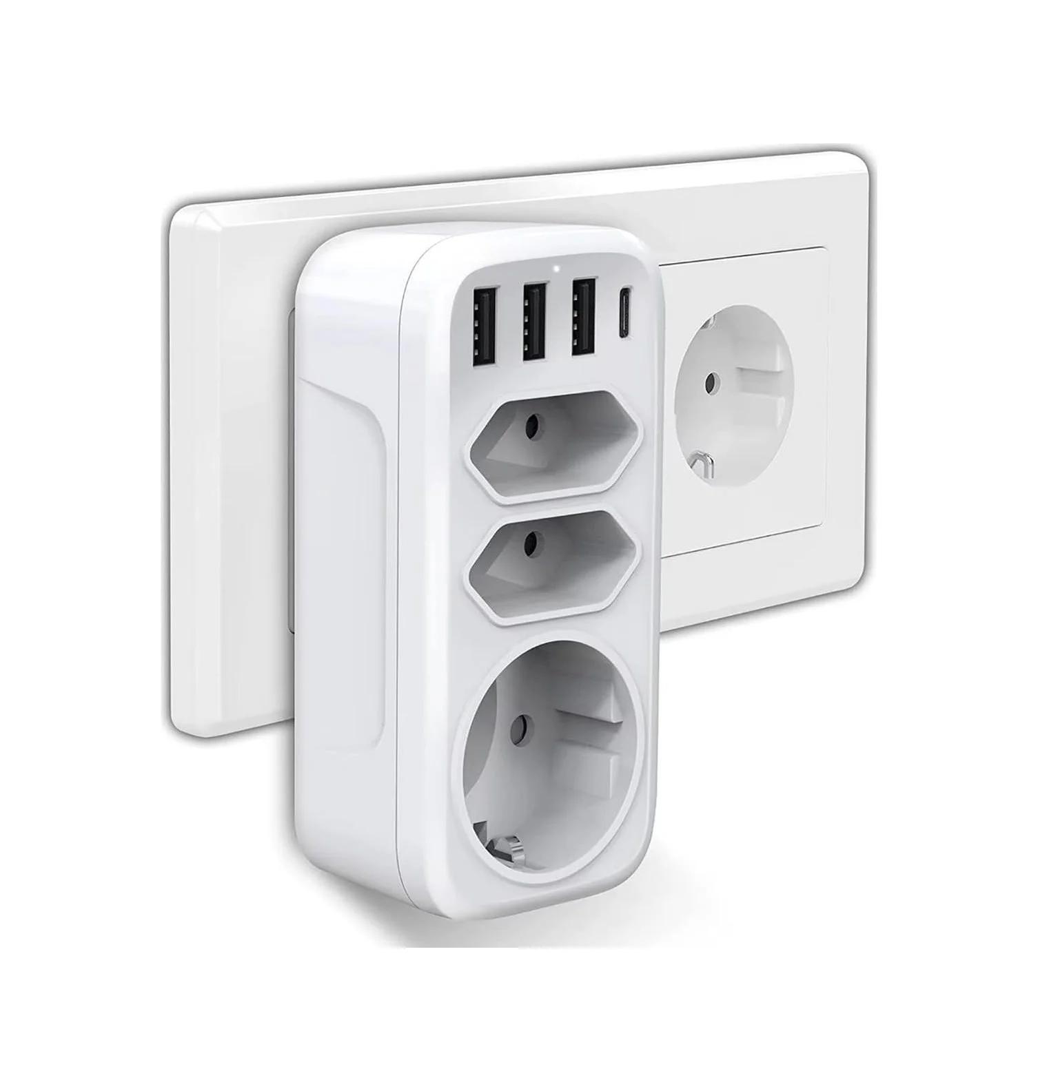 Lexroo 7'si 1 Arada Çoklu Priz, Usb Priz, Type-c + 3 Usb'li Çoklu Priz Standart Lexroo 7'si 1 Arada Çoklu Priz, Usb Priz, Type-c + 3 Usb'li Çoklu Priz Standart