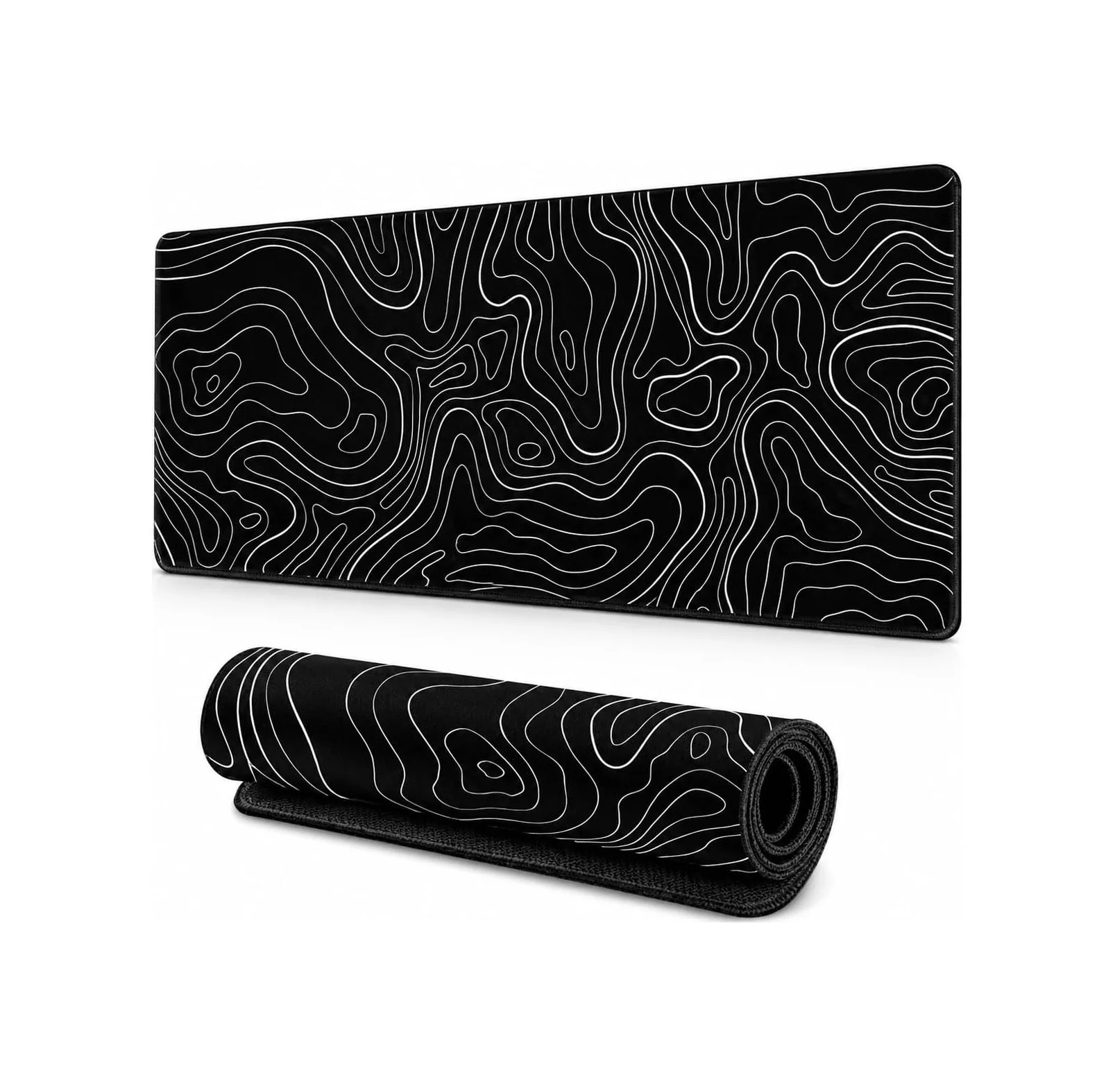 Lexroo 90x40 Cm Mouse Pad, Beyaz Topografik Kontur Desenli Büyük Mouse Pad, Kaymaz Kauçuk Tabanlı Standart Lexroo 90x40 Cm Mouse Pad, Beyaz Topografik Kontur Desenli Büyük Mouse Pad, Kaymaz Kauçuk Tabanlı Standart