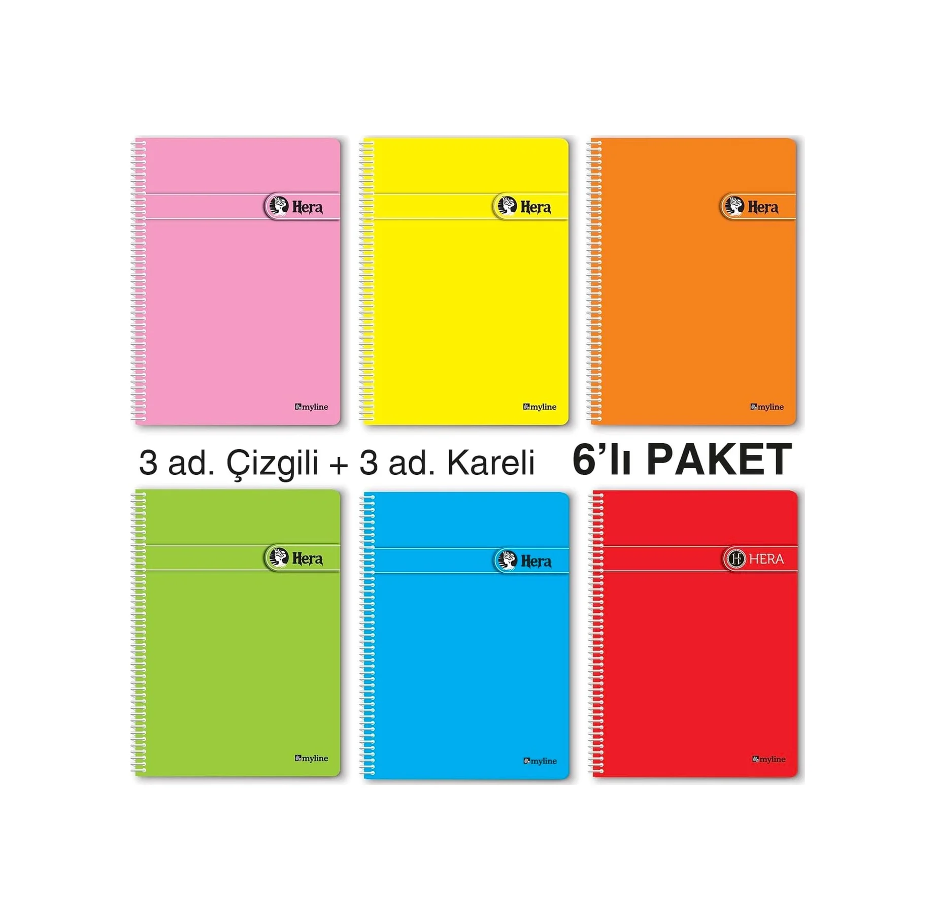 Lexroo A5 Spiralli Okul Defteri - 6 Lı Paket Çok Renkli Lexroo A5 Spiralli Okul Defteri - 6 Lı Paket Çok Renkli