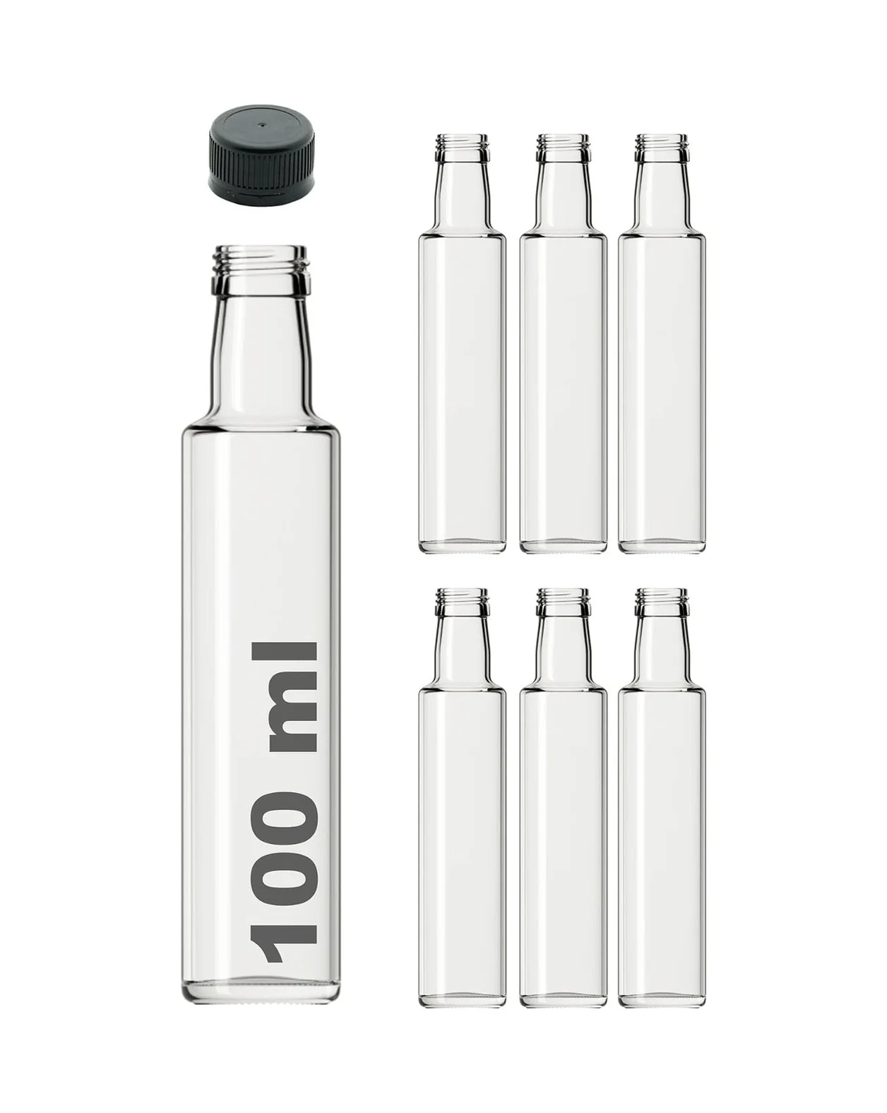 Lexroo Afracam Dorika Şeffaf 100 Ml Sızdırmaz Kapaklı Boş Cam Şişe 6 Adet Lexroo Afracam Dorika Şeffaf 100 Ml Sızdırmaz Kapaklı Boş Cam Şişe 6 Adet