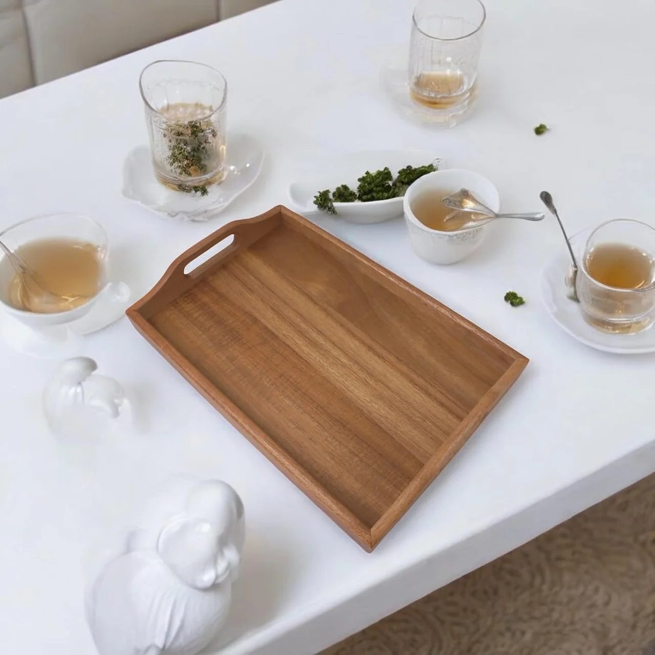 Lexroo Akasya Ağacından Dikdörtgen Sunum Tepsi, Ahşap Çay, Kahve Ve Servis Tepsisi 33x22x5cm Çok Renkli Lexroo Akasya Ağacından Dikdörtgen Sunum Tepsi, Ahşap Çay, Kahve Ve Servis Tepsisi 33x22x5cm Çok Renkli