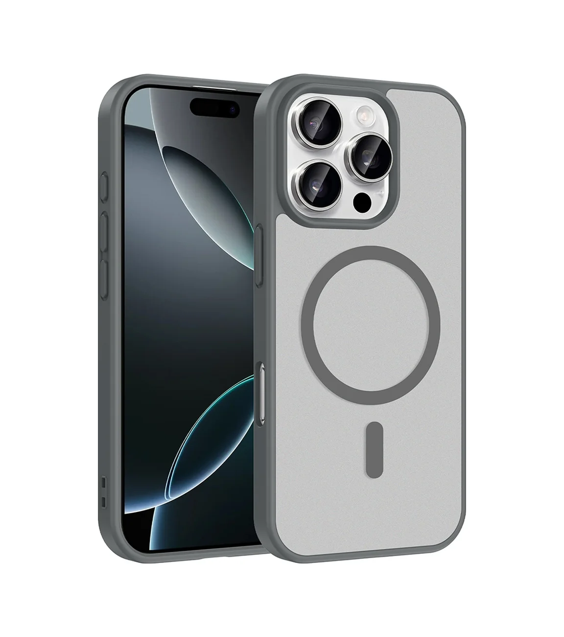Lexroo Apple iPhone Uyumlu 16 Pro Kılıf M-safe Şarj Özellikli Babet Kılıf - Gri Lexroo Apple iPhone Uyumlu 16 Pro Kılıf M-safe Şarj Özellikli Babet Kılıf - Gri