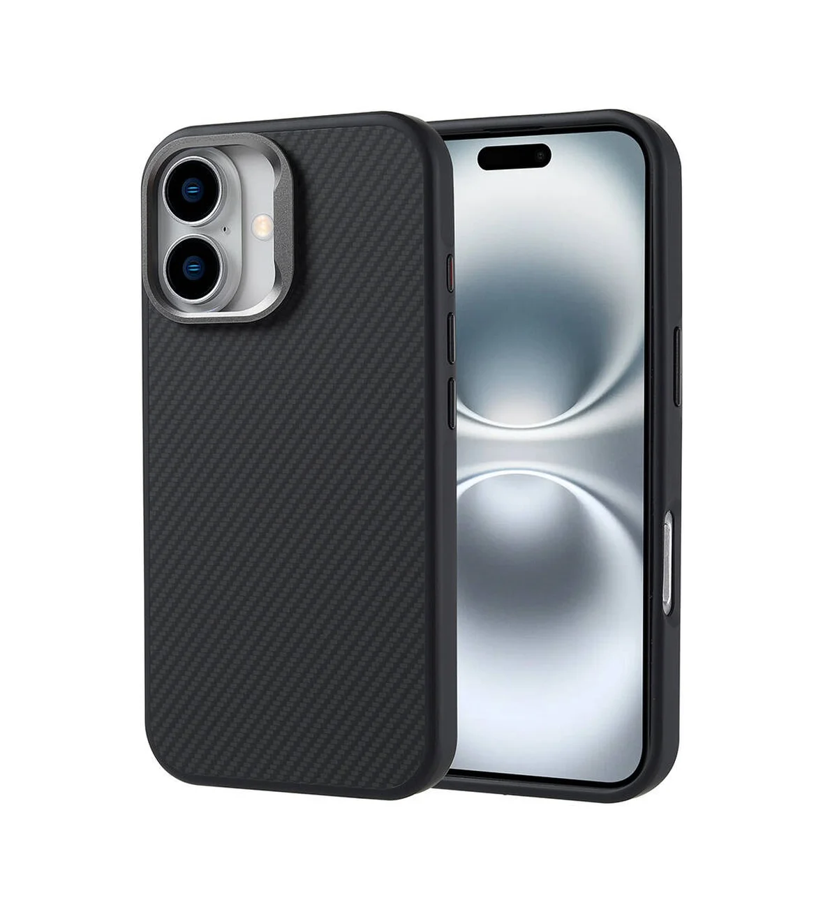 Lexroo Apple iPhone Uyumlu 16 Plus Kılıf M-safe Şarj Özellikli Karbon Fiber Görünümlü Troy Kılıf - Siyah Lexroo Apple iPhone Uyumlu 16 Plus Kılıf M-safe Şarj Özellikli Karbon Fiber Görünümlü Troy Kılıf - Siyah