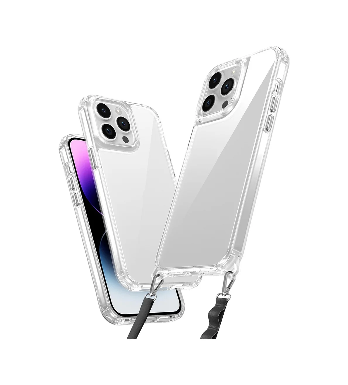 Lexroo Apple iPhone Uyumlu 14 Pro Max Kılıf Airbagli Takılabilir Askı Aparatlı Snap Silikon Kılıf - Şeffaf Lexroo Apple iPhone Uyumlu 14 Pro Max Kılıf Airbagli Takılabilir Askı Aparatlı Snap Silikon Kılıf - Şeffaf