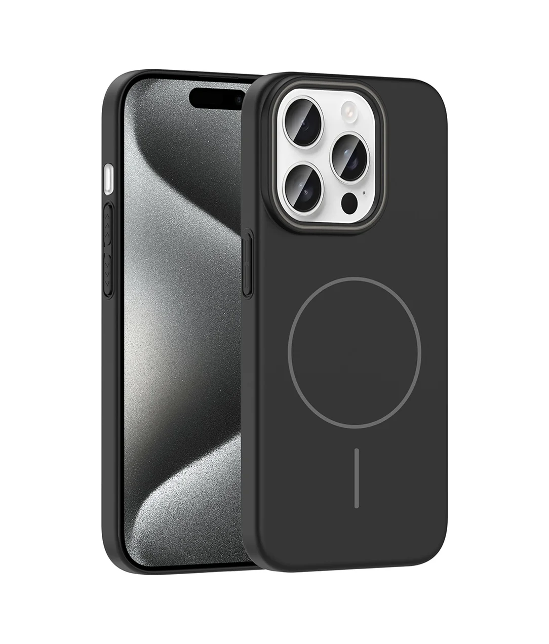 Lexroo Apple iPhone Uyumlu 15 Pro Kılıf M-safe Şarj Özellikli Ruby Sert Kılıf - Siyah Lexroo Apple iPhone Uyumlu 15 Pro Kılıf M-safe Şarj Özellikli Ruby Sert Kılıf - Siyah