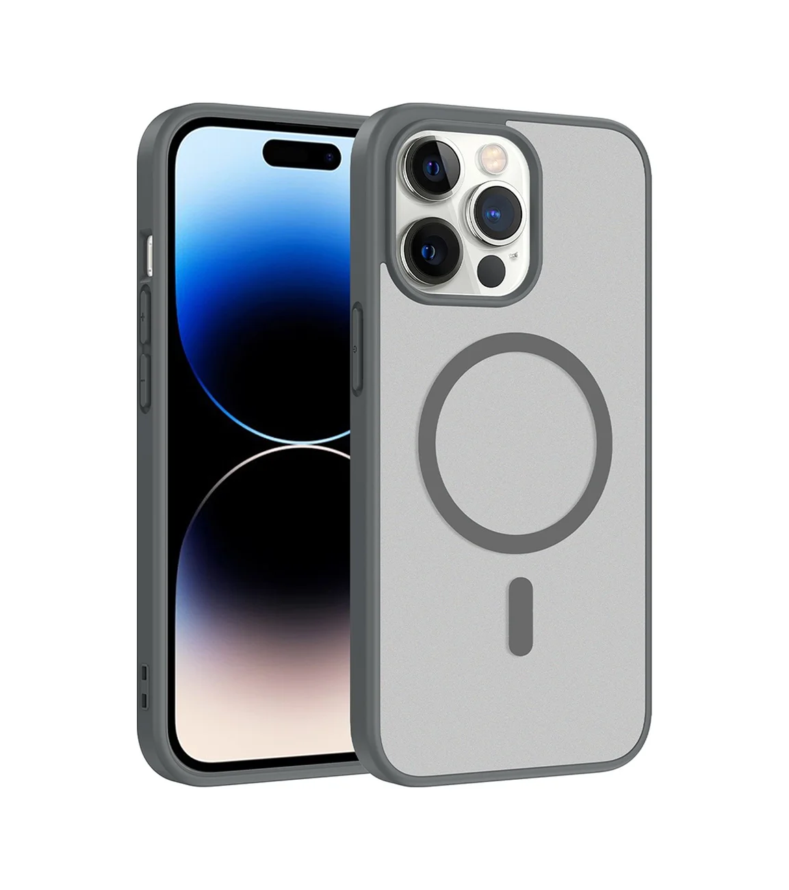 Lexroo Apple iPhone Uyumlu 14 Pro Max Kılıf M-safe Şarj Özellikli Babet Kılıf - Gri Lexroo Apple iPhone Uyumlu 14 Pro Max Kılıf M-safe Şarj Özellikli Babet Kılıf - Gri