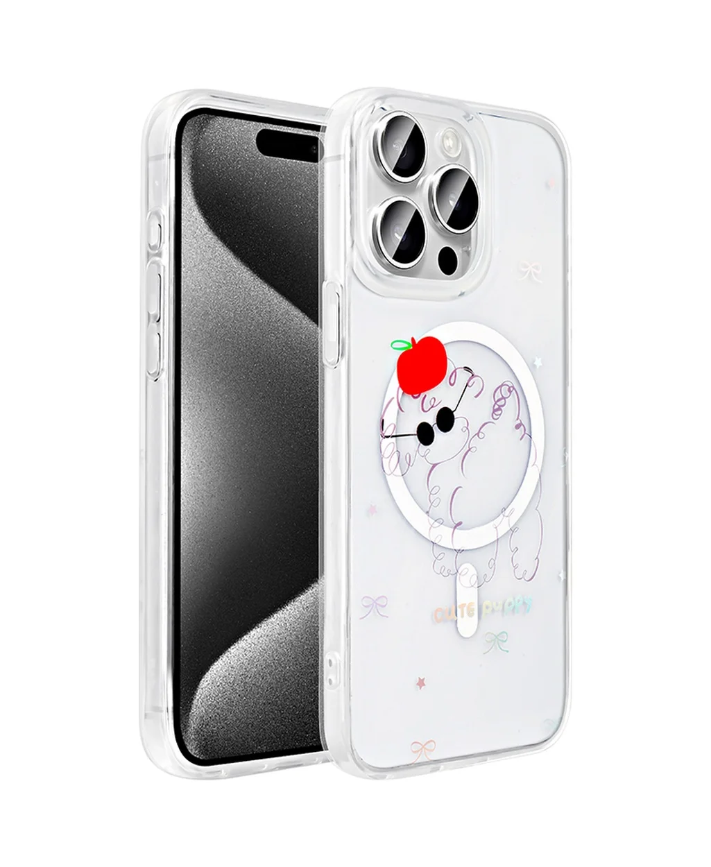 Lexroo Apple iPhone Uyumlu 15 Pro Max Kılıf M-safe Şarj Özellikli Şeffaf Folk Sert Kılıf - Sevimli Köpek Lexroo Apple iPhone Uyumlu 15 Pro Max Kılıf M-safe Şarj Özellikli Şeffaf Folk Sert Kılıf - Sevimli Köpek