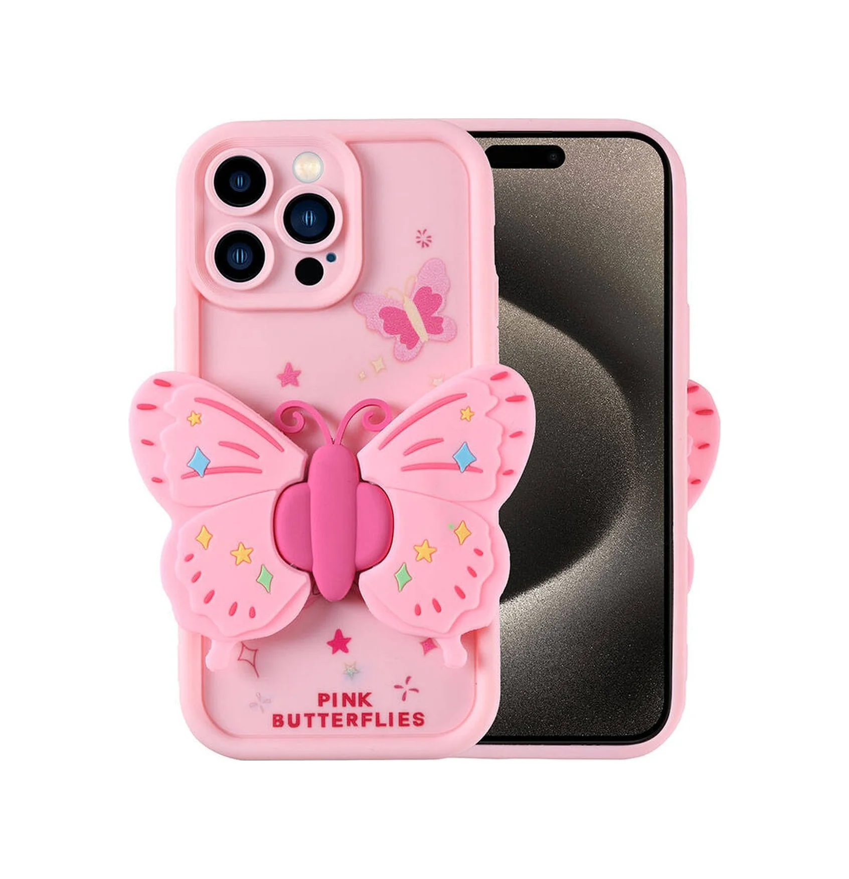 Lexroo Apple iPhone Uyumlu 15 Pro Kılıf Kamera Korumalı Figür Tasarımlı Kapya Kılıf - Pembe Açık Lexroo Apple iPhone Uyumlu 15 Pro Kılıf Kamera Korumalı Figür Tasarımlı Kapya Kılıf - Pembe Açık