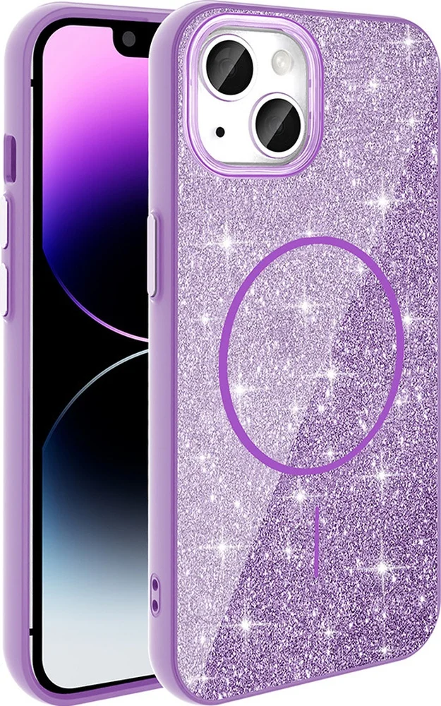 Lexroo Apple iPhone Uyumlu 11 Kılıf M-safe Şarj Özellikli Parlayan Simli Okso Kılıf - Derin Mor Lexroo Apple iPhone Uyumlu 11 Kılıf M-safe Şarj Özellikli Parlayan Simli Okso Kılıf - Derin Mor